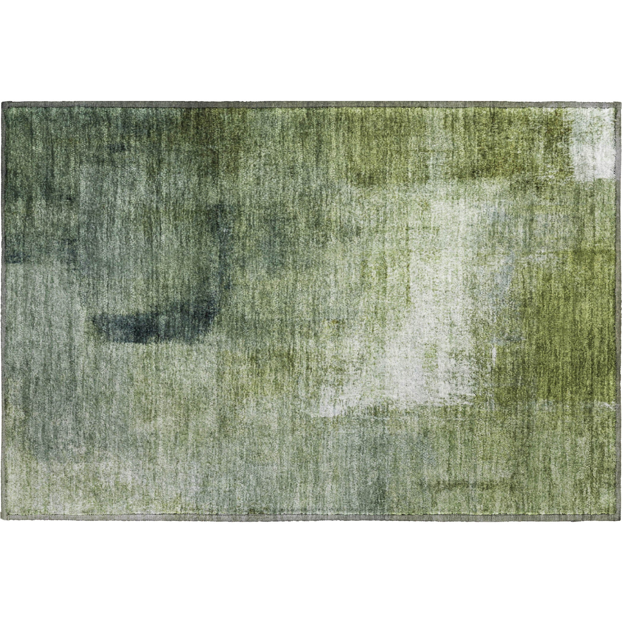 Mdina Machine Washable Transitional Green Rug 1'8" x 2'6" #shape_Rectangle