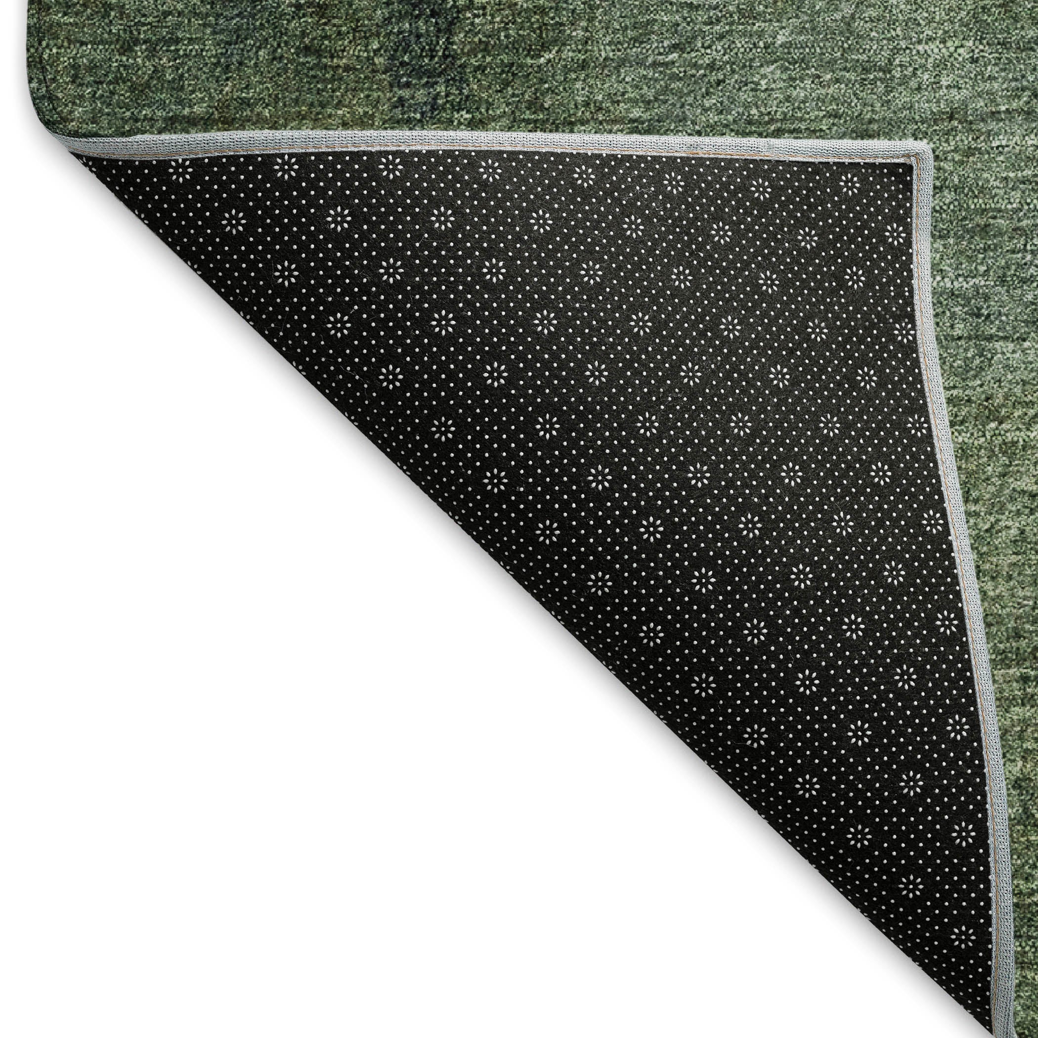 Mdina Machine Washable Transitional Green Rug 1'8" x 2'6" #shape_Rectangle