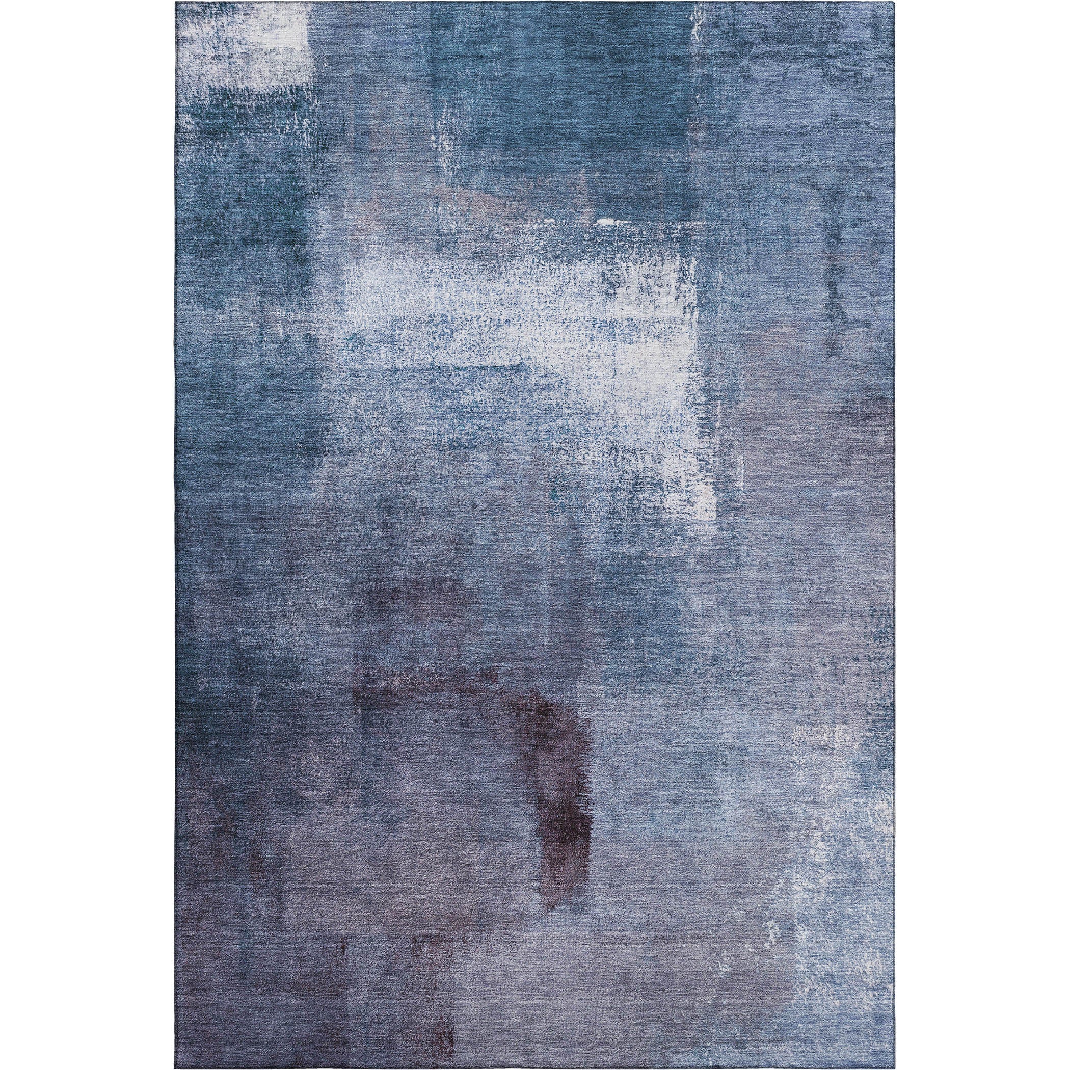 Mdina Machine Washable Transitional Navy Blue Rug 2'6" x 3'10" #shape_Rectangle