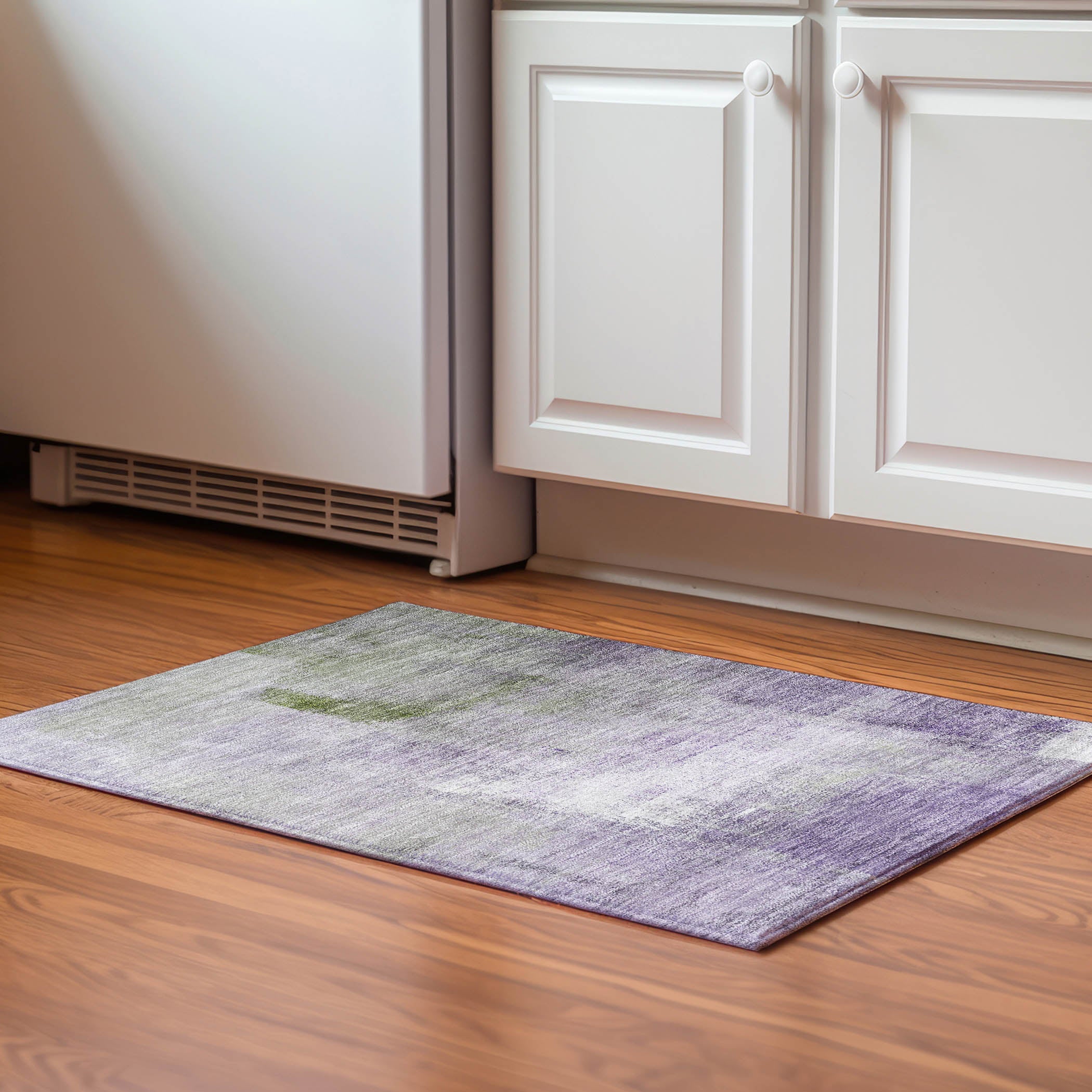 Mdina Machine Washable Transitional Purple Rug 1'8" x 2'6" #shape_Rectangle