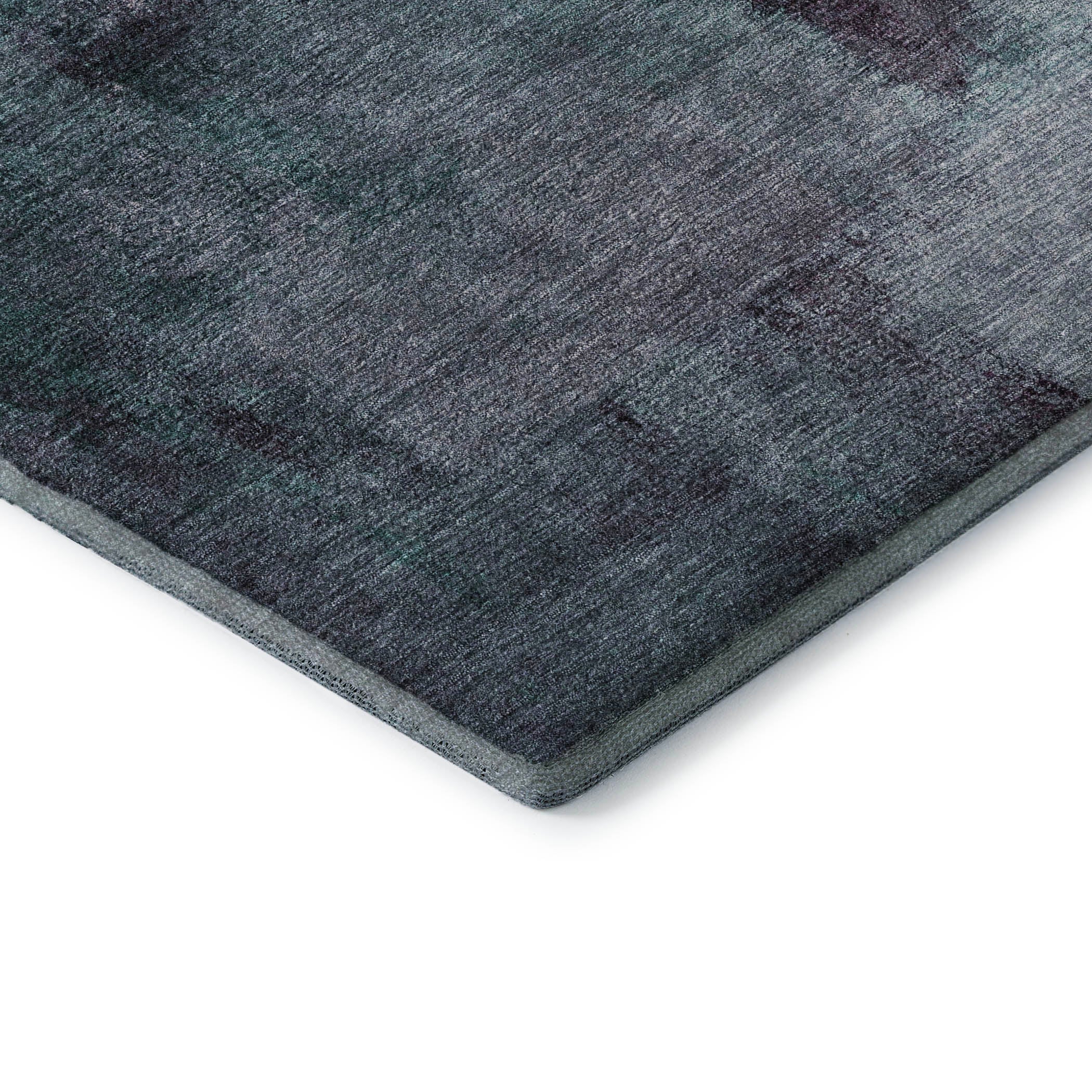 Mdina Machine Washable Transitional Teal Rug 1'8" x 2'6" #shape_Rectangle