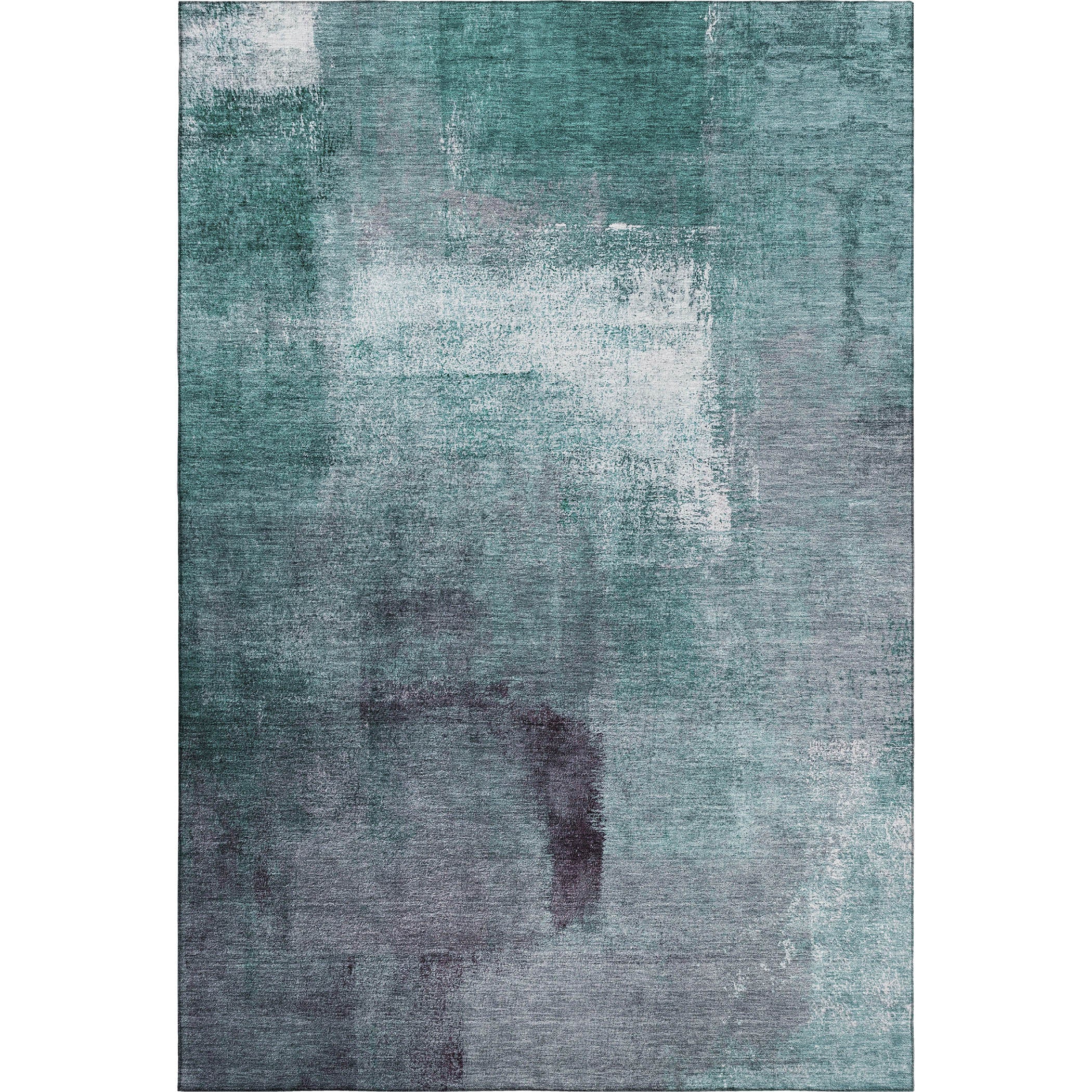 Mdina Machine Washable Transitional Teal Rug 2'6" x 3'10" #shape_Rectangle