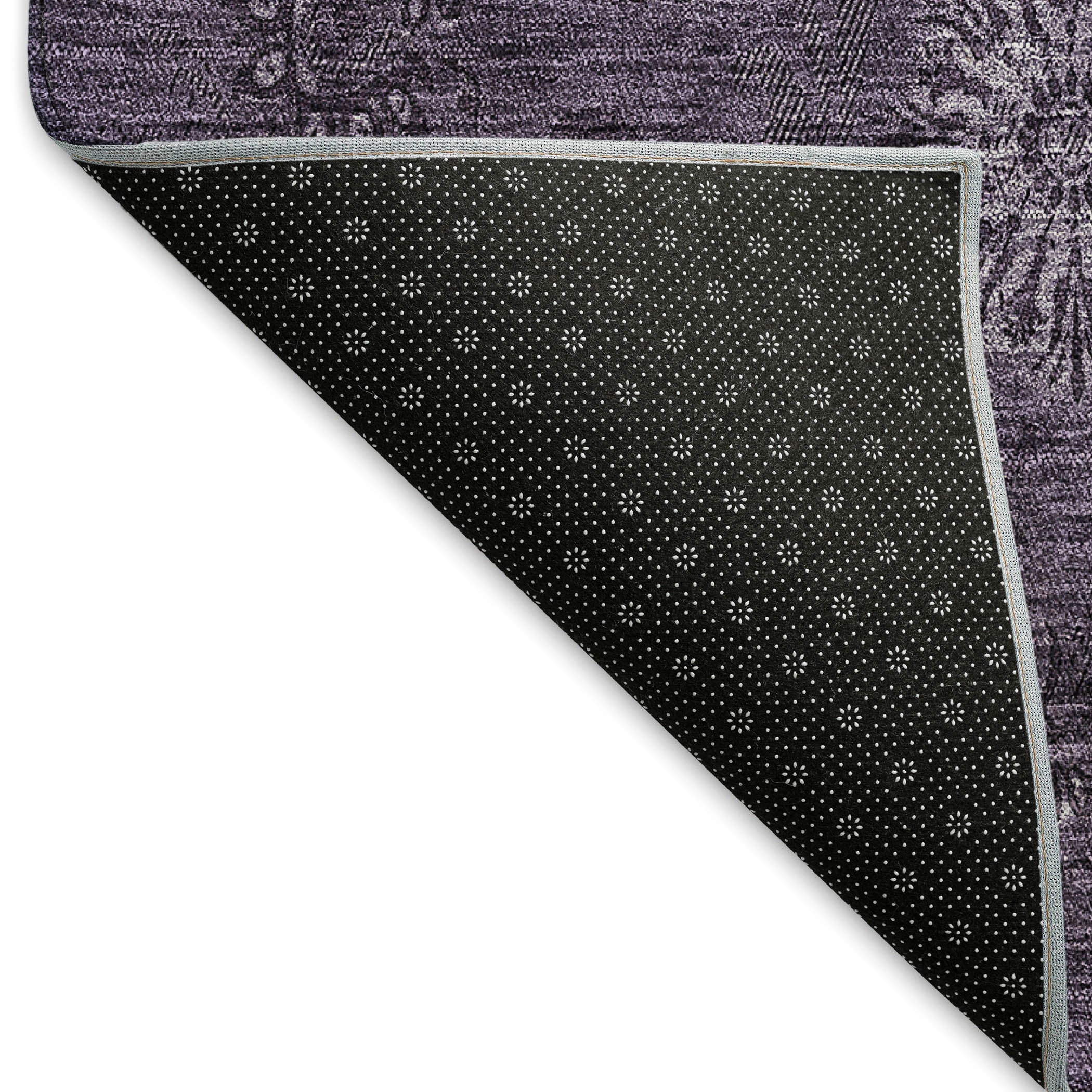 Bangkok Machine Washable Transitional Eggplant Purple Rug 1'8" x 2'6" #shape_Rectangle