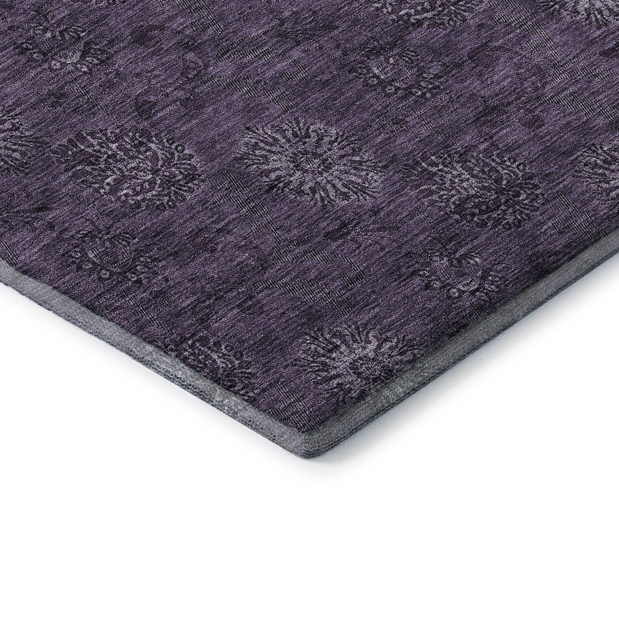 Bangkok Machine Washable Transitional Eggplant Purple Rug 1'8" x 2'6" #shape_Rectangle