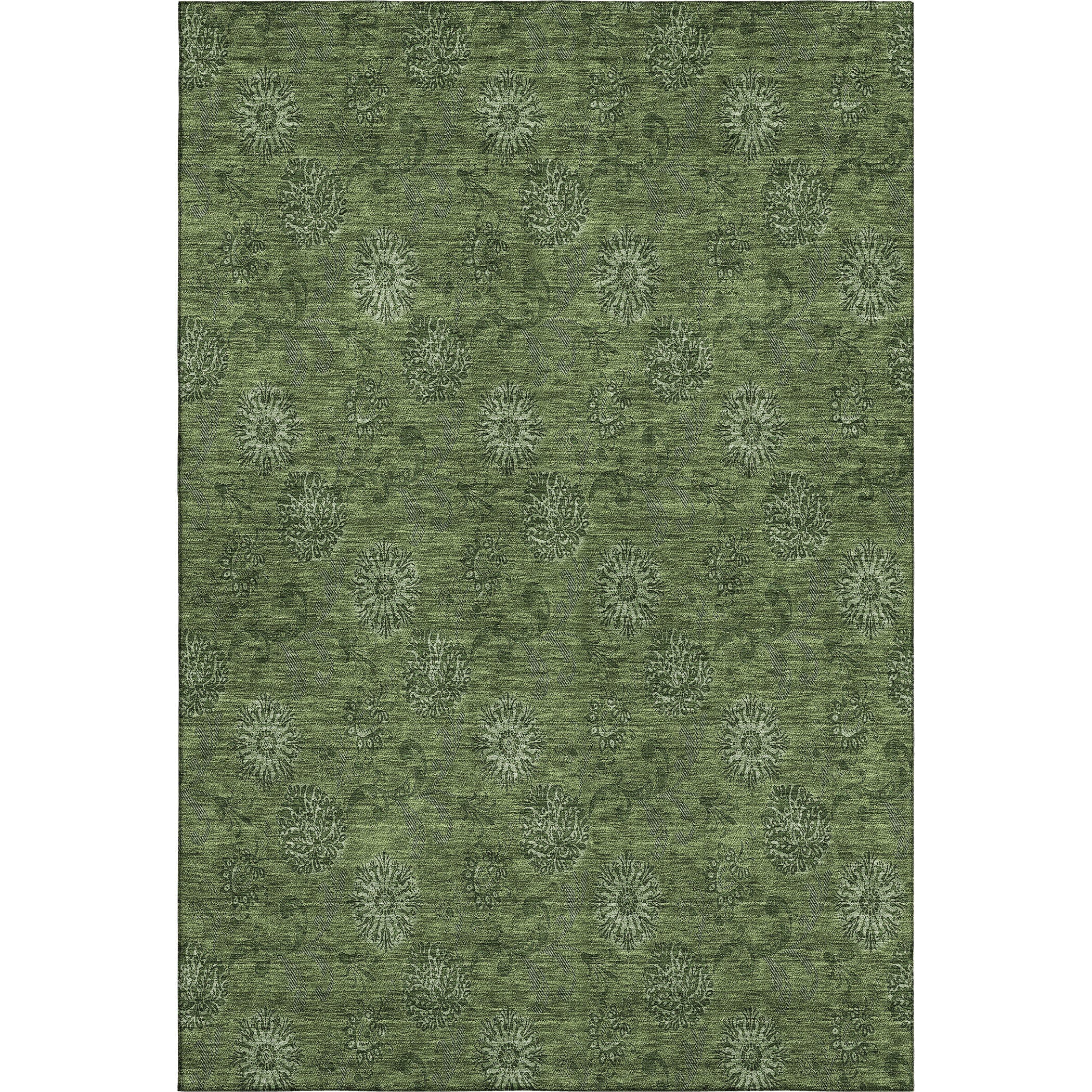 Bangkok Machine Washable Transitional Olive Green Rug 2'6" x 3'10" #shape_Rectangle