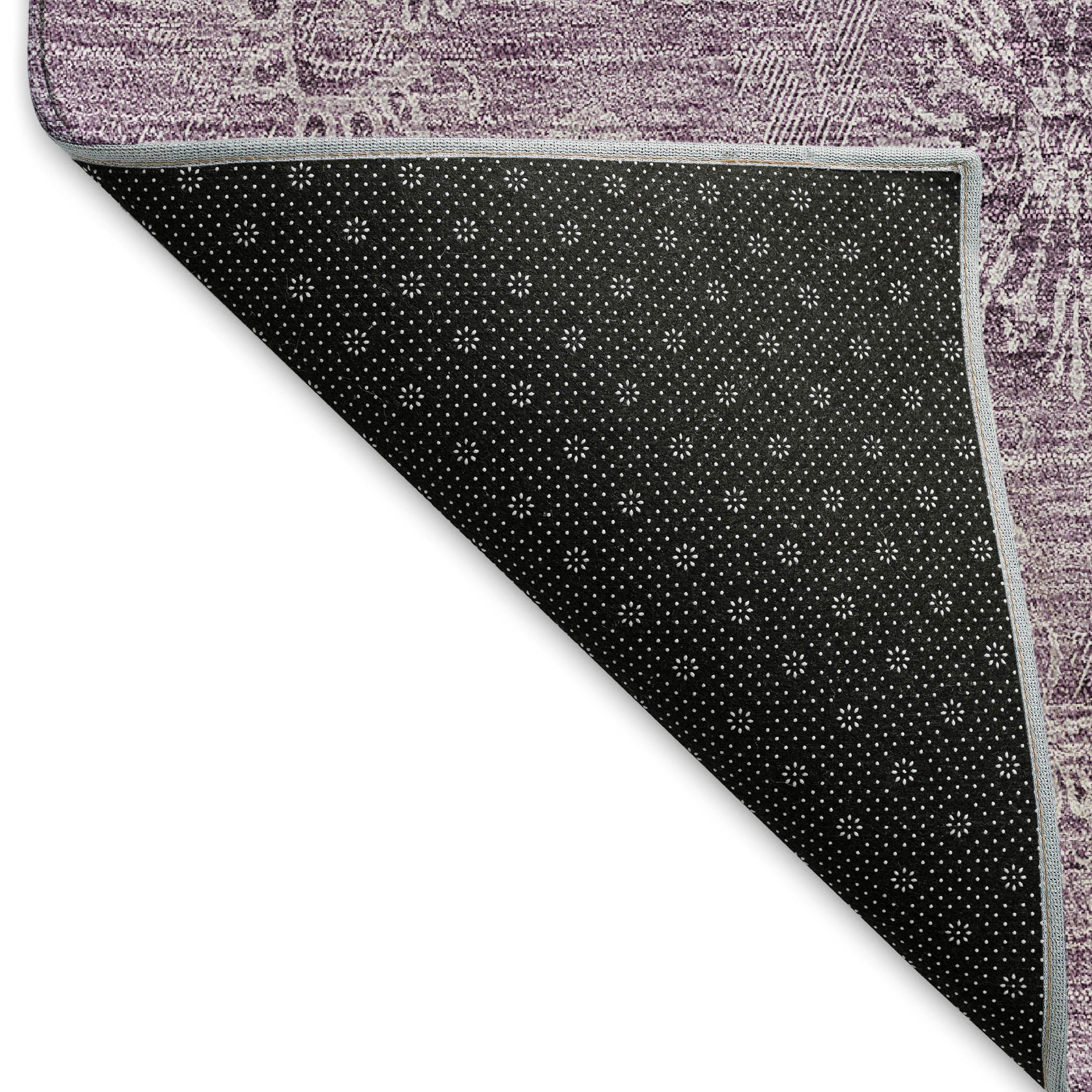Kyoto Machine Washable Transitional Plum Purple Rug 1'8" x 2'6" #shape_Rectangle