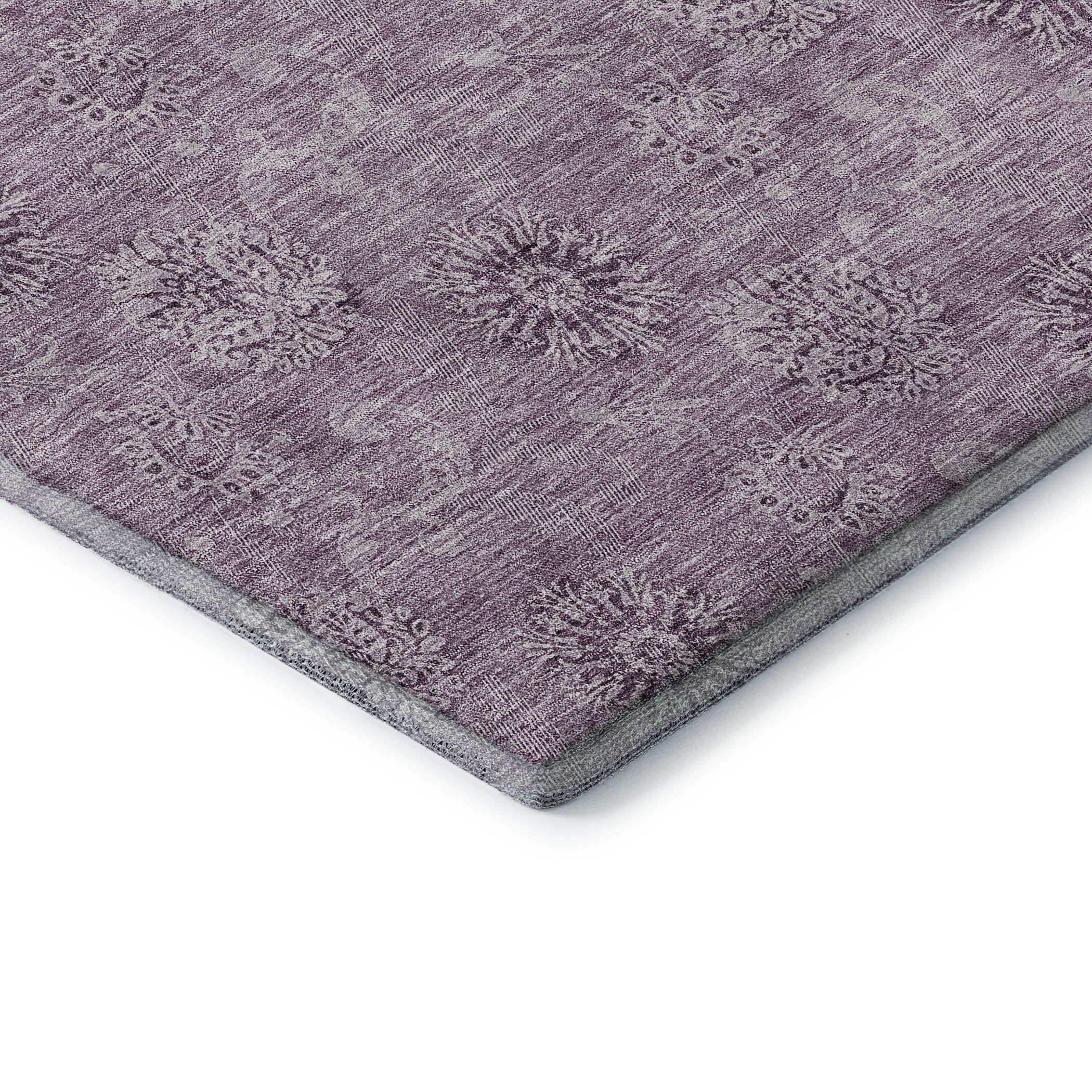 Kyoto Machine Washable Transitional Plum Purple Rug 1'8" x 2'6" #shape_Rectangle