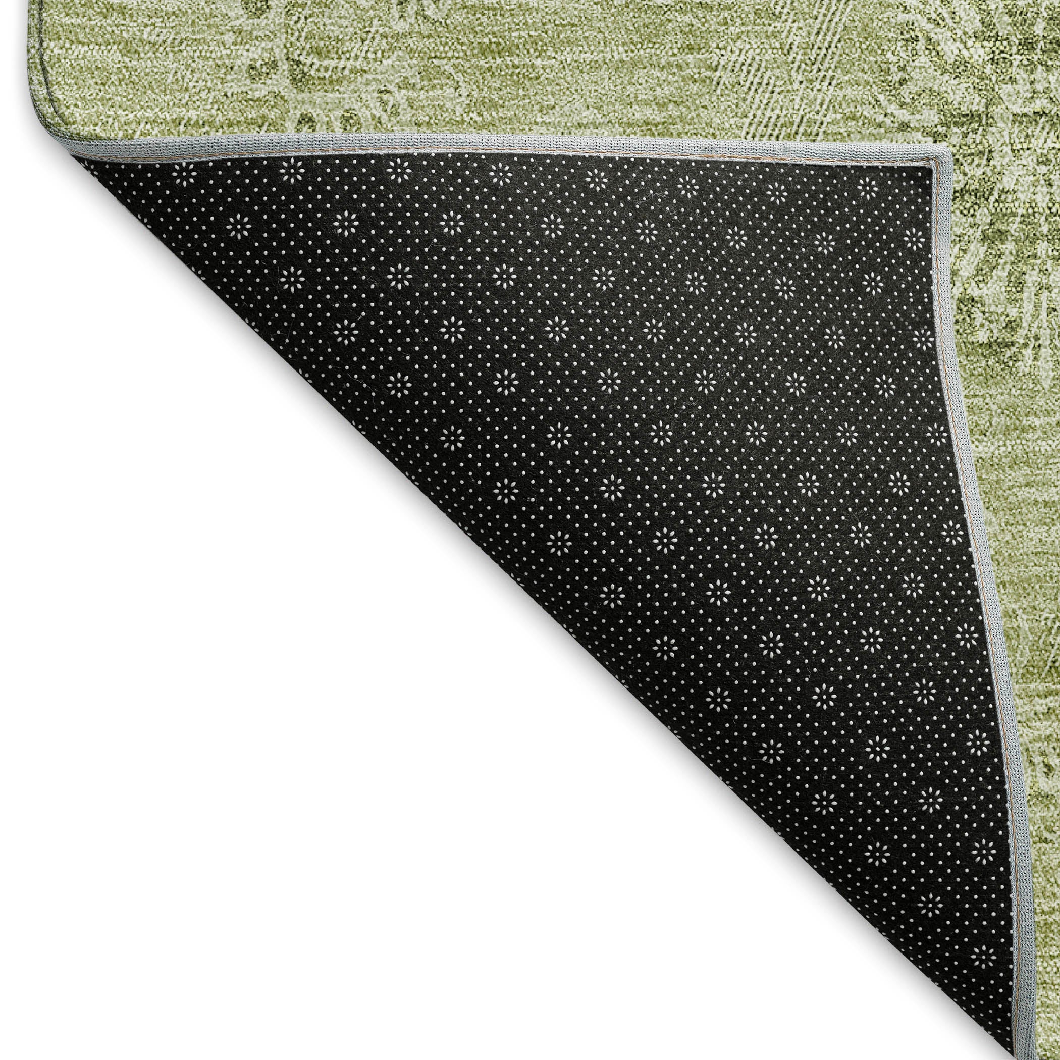 Kyoto Machine Washable Transitional Sage Green Rug 1'8" x 2'6" #shape_Rectangle