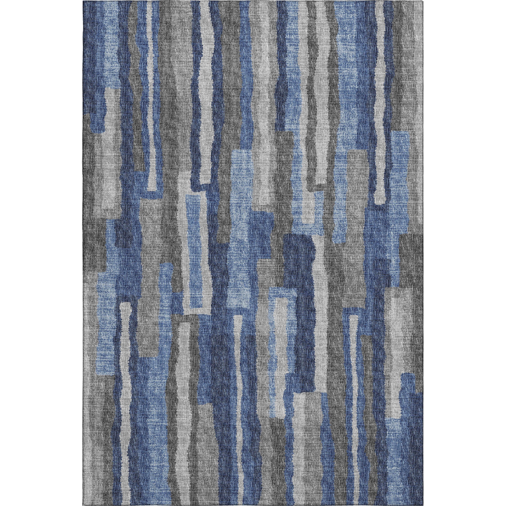 Rome Machine Washable Transitional Blue Rug 2'6" x 3'10" #shape_Rectangle
