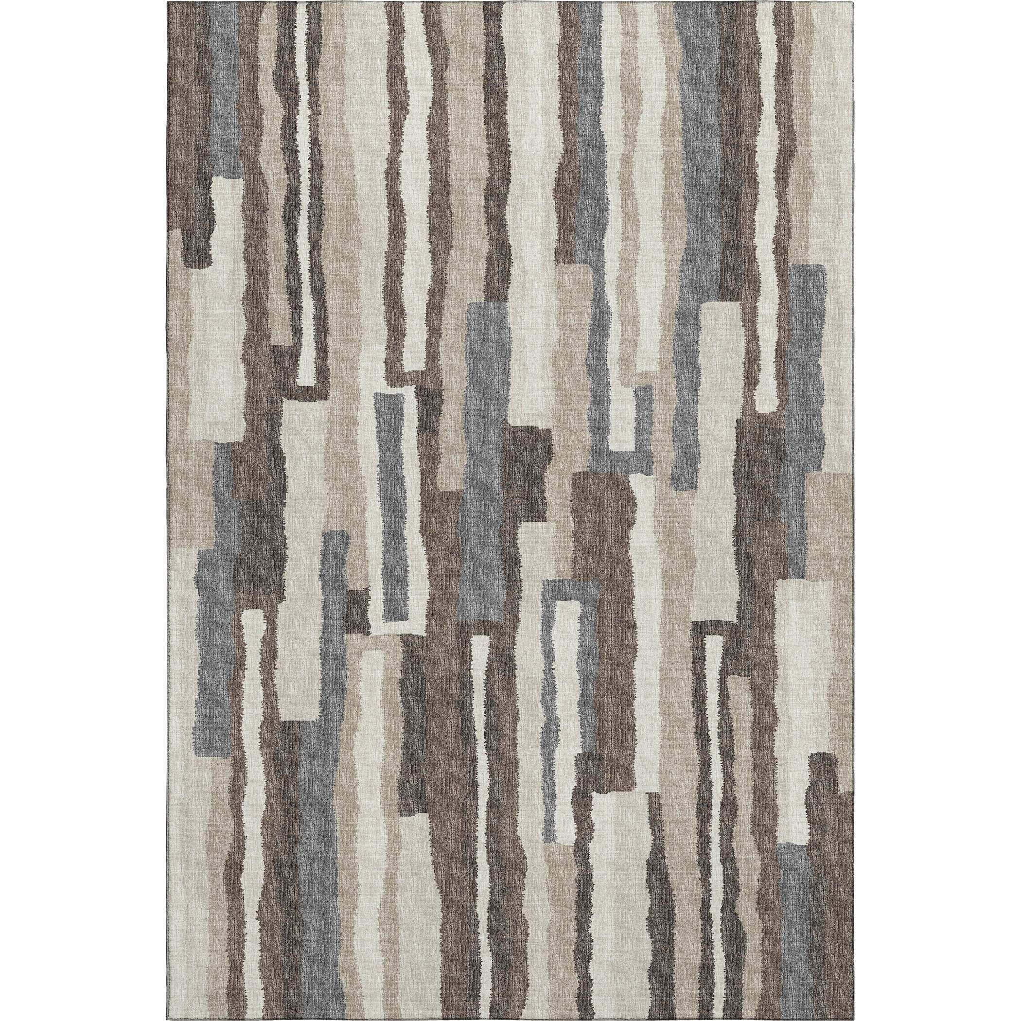 Rome Machine Washable Transitional Earth Brown Rug 2'6" x 3'10" #shape_Rectangle
