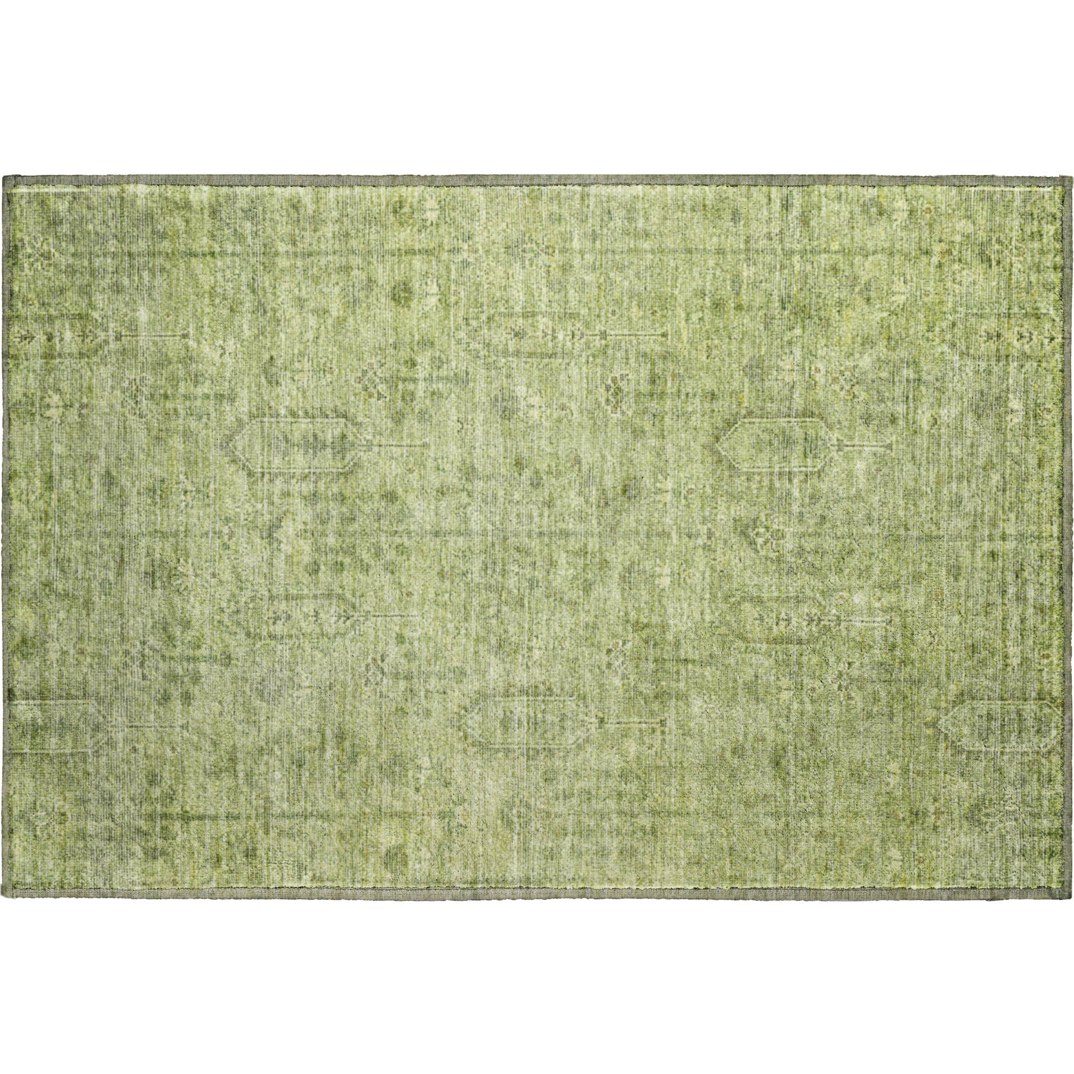 Lima Machine Washable Transitional Sage Green Rug 1'8" x 2'6" #shape_Rectangle