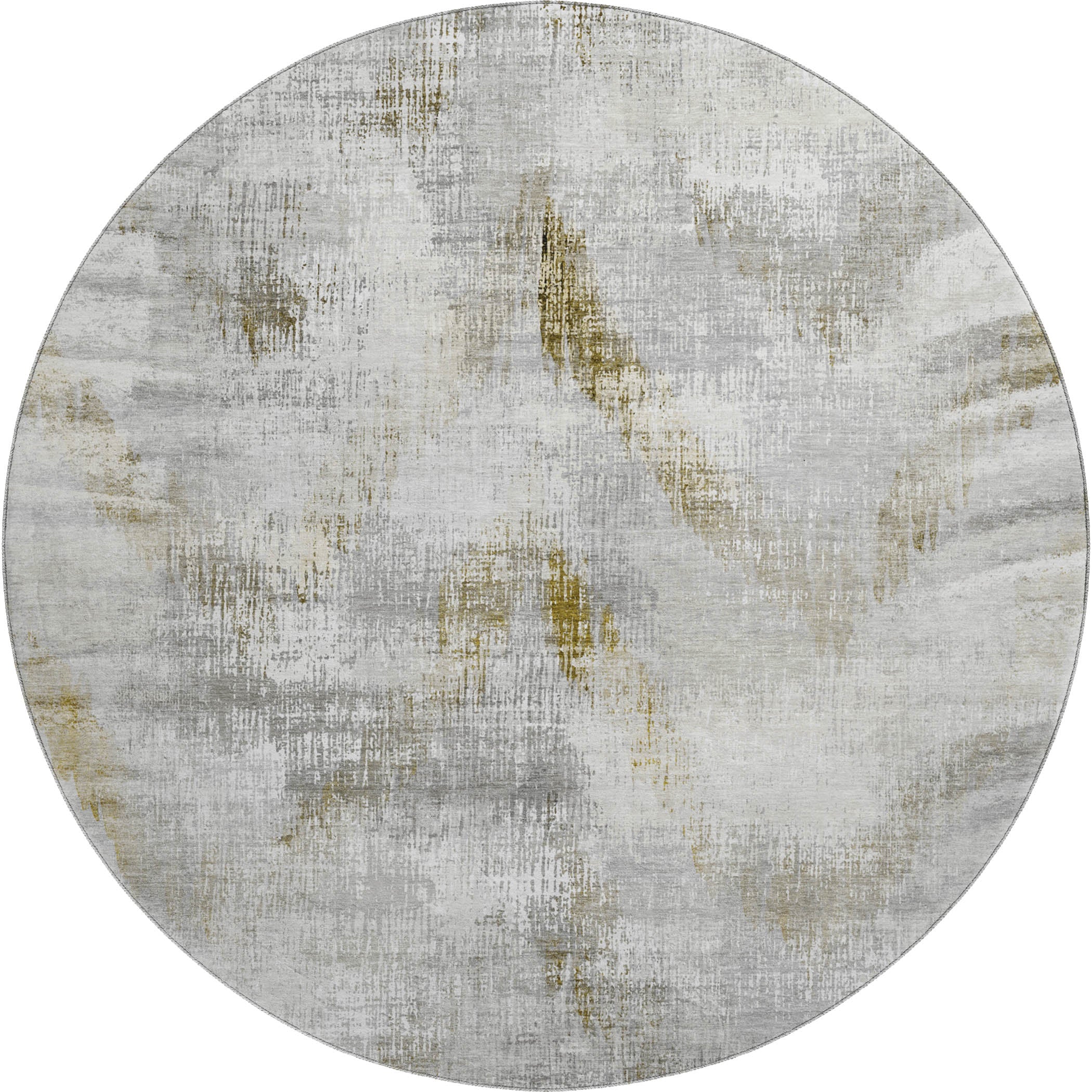 Tbilisi Machine Washable Transitional Taupe Brown Rug 8' x 8' #shape_Round