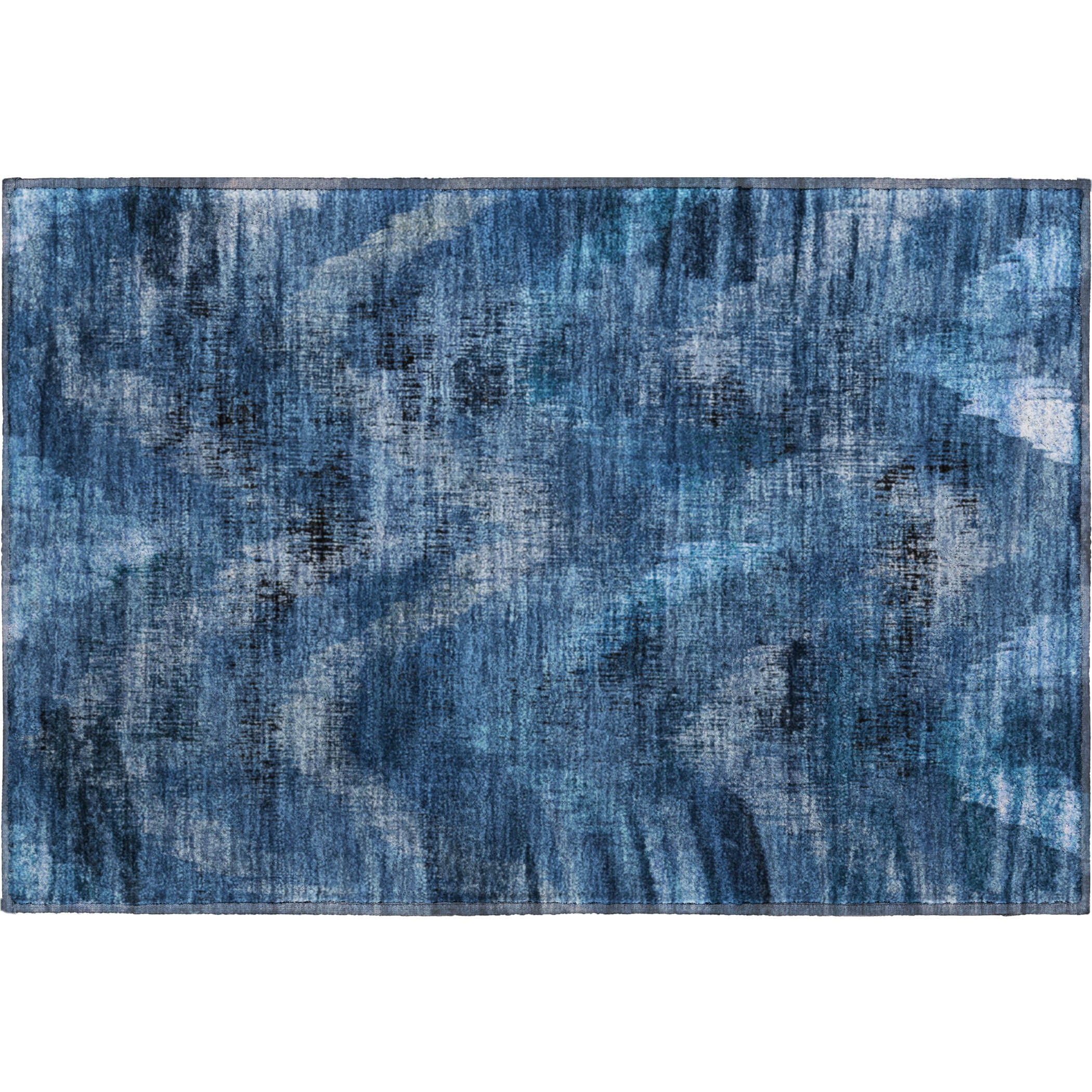 Istanbul Machine Washable Transitional Blue Rug 1'8" x 2'6" #shape_Rectangle