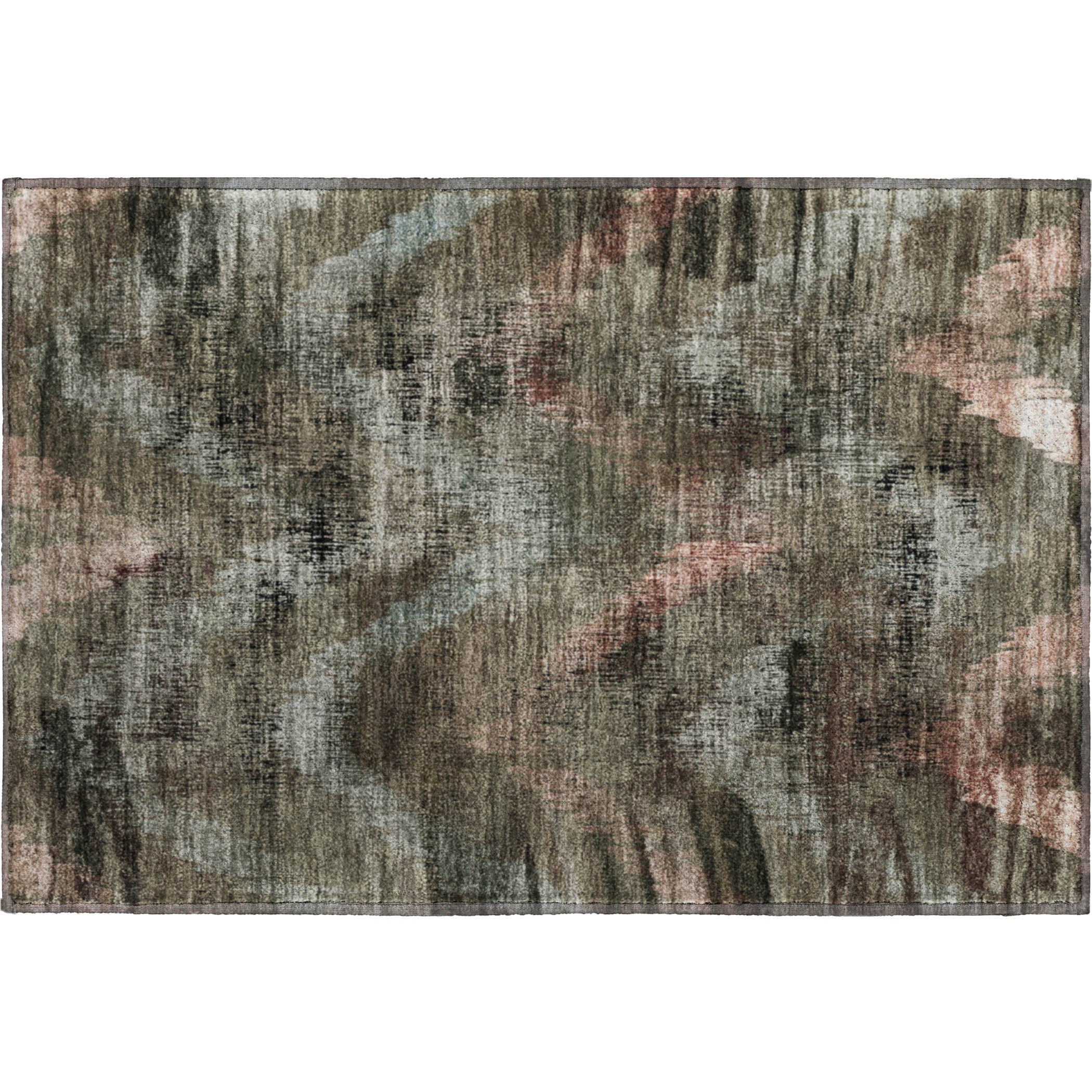 Istanbul Machine Washable Transitional Brown Rug 1'8" x 2'6" #shape_Rectangle