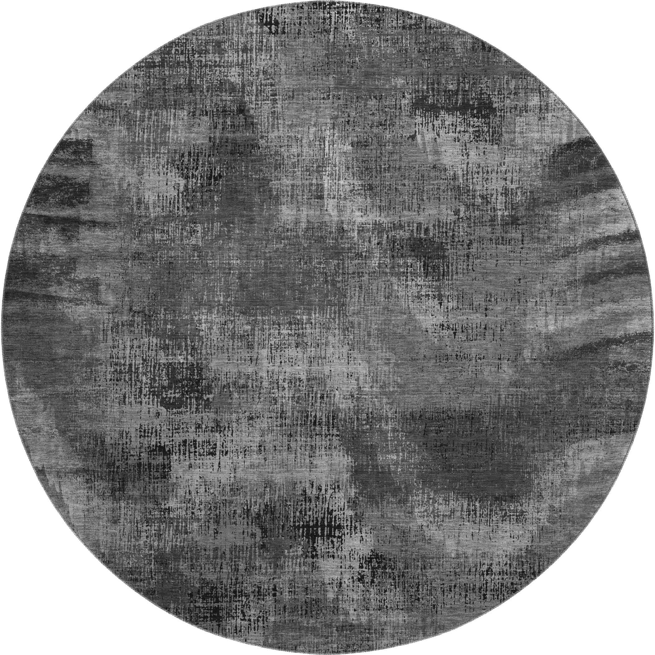 Istanbul Machine Washable Transitional Gray Rug 8' x 8' #shape_Round