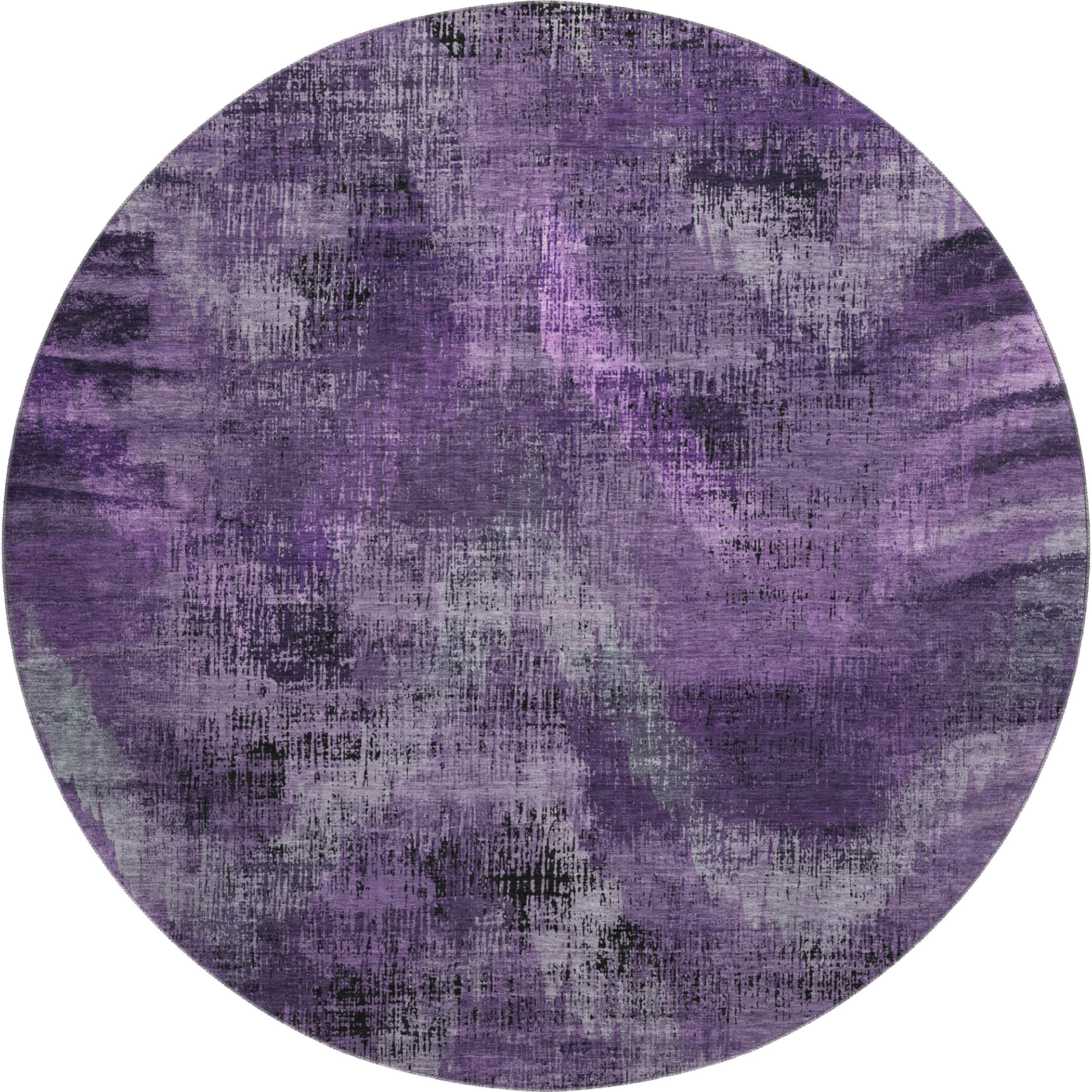 Istanbul Machine Washable Transitional Purple Rug 8' x 8' #shape_Round