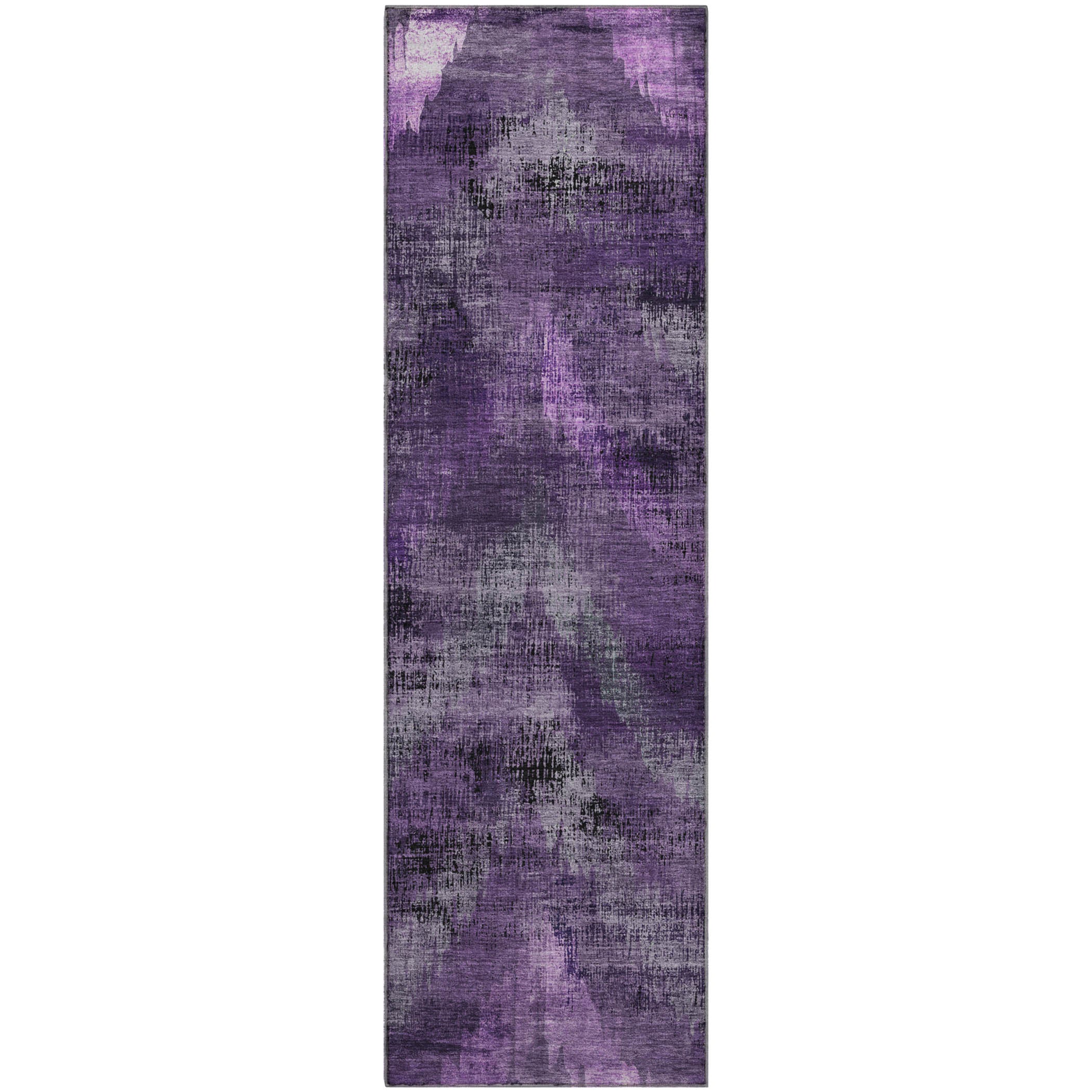 Istanbul Machine Washable Transitional Purple Rug 2'3" x 7'6" #shape_Runner