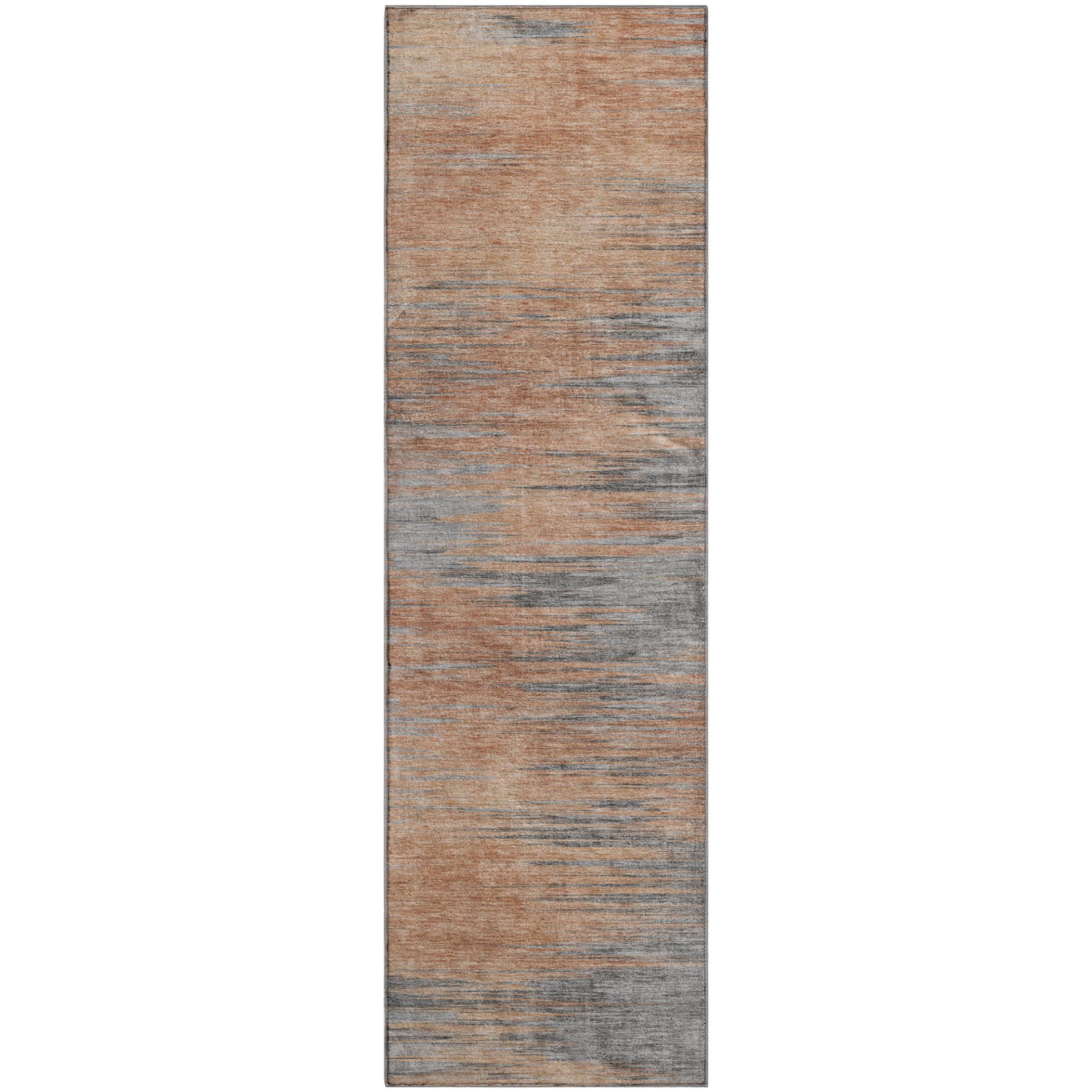 Bogota Machine Washable Transitional Salmon Orange Rug 2'3" x 7'6" #shape_Runner