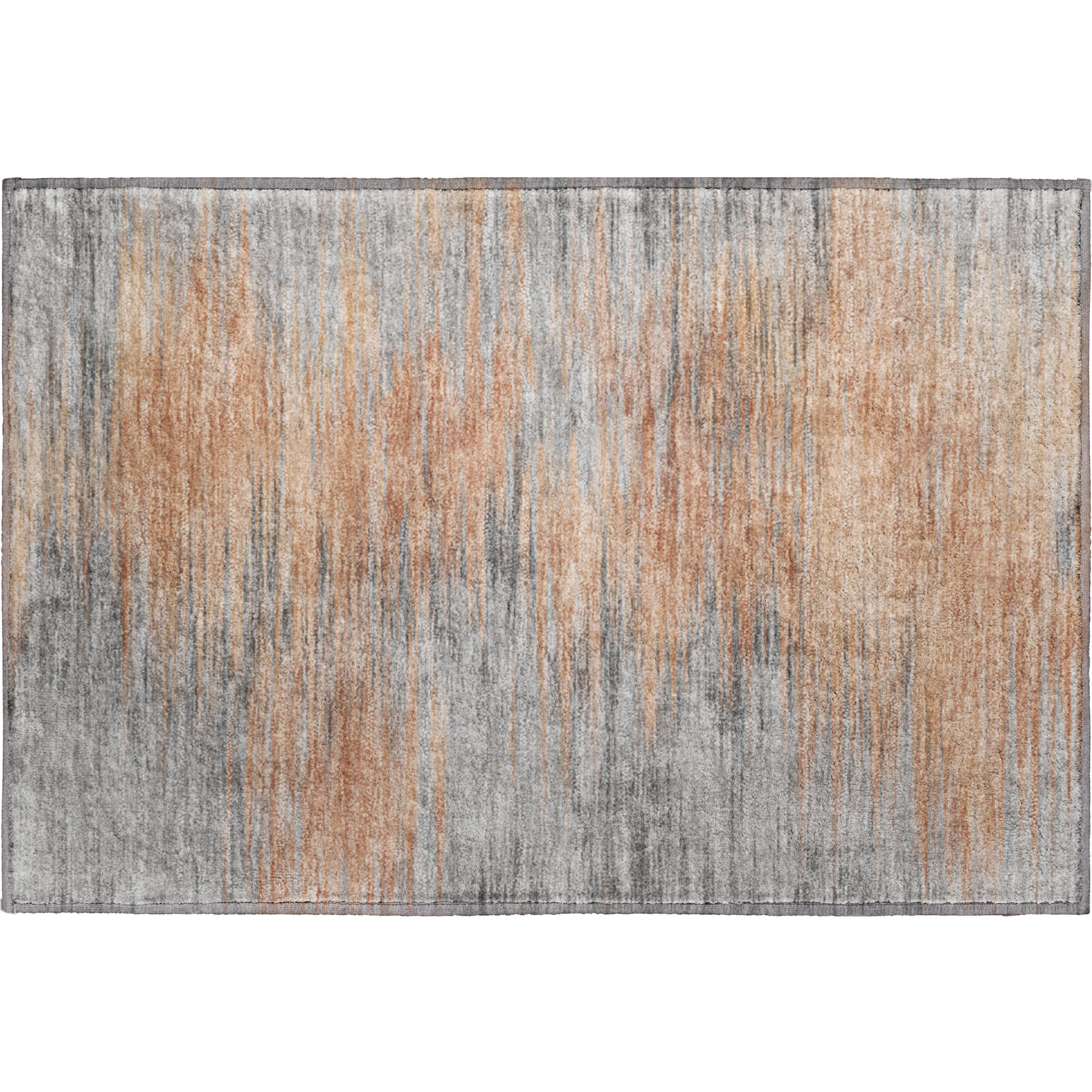 Bogota Machine Washable Transitional Salmon Orange Rug 1'8" x 2'6" #shape_Rectangle