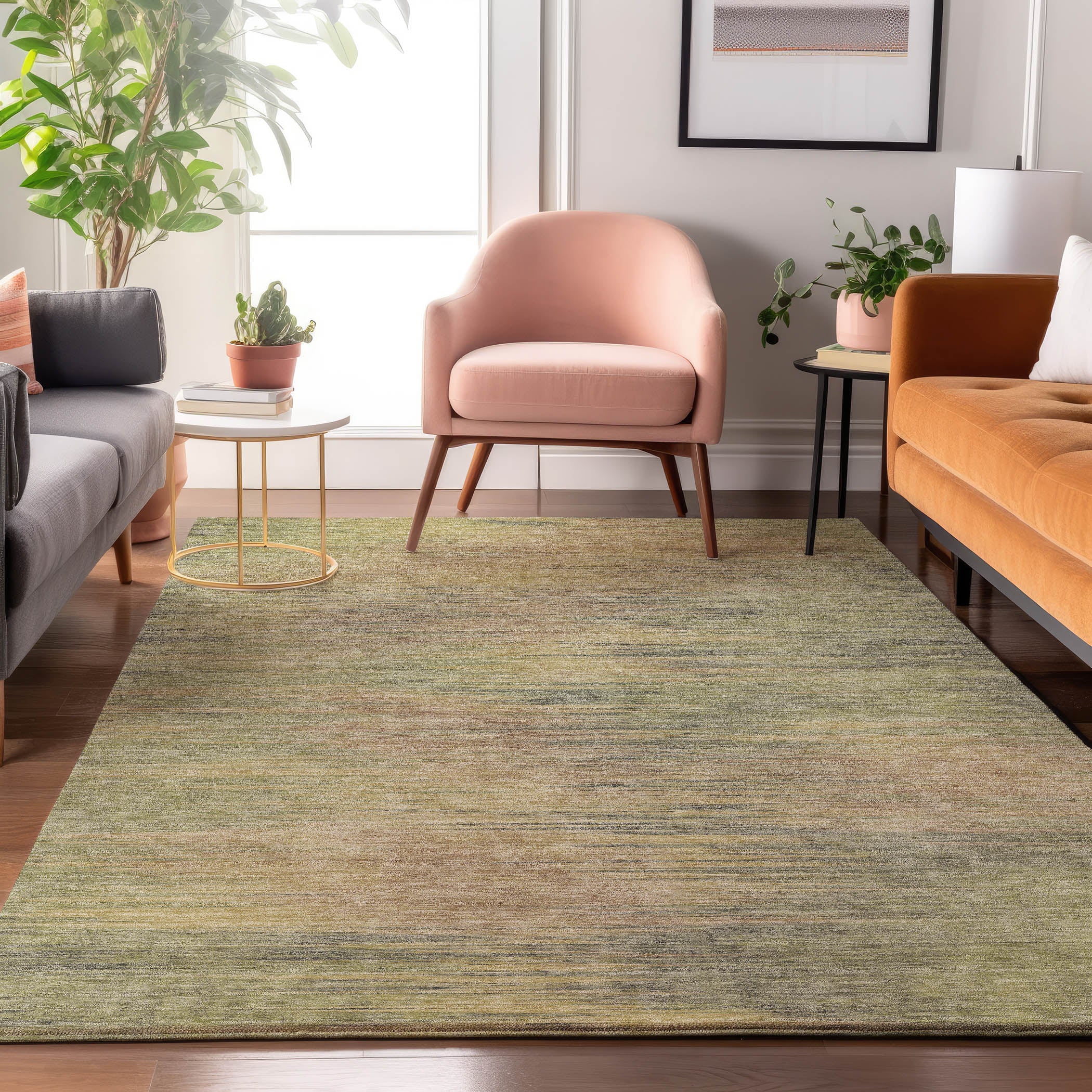 Tallinn Machine Washable Transitional Aloe Green Rug 2'6" x 3'10" #shape_Rectangle