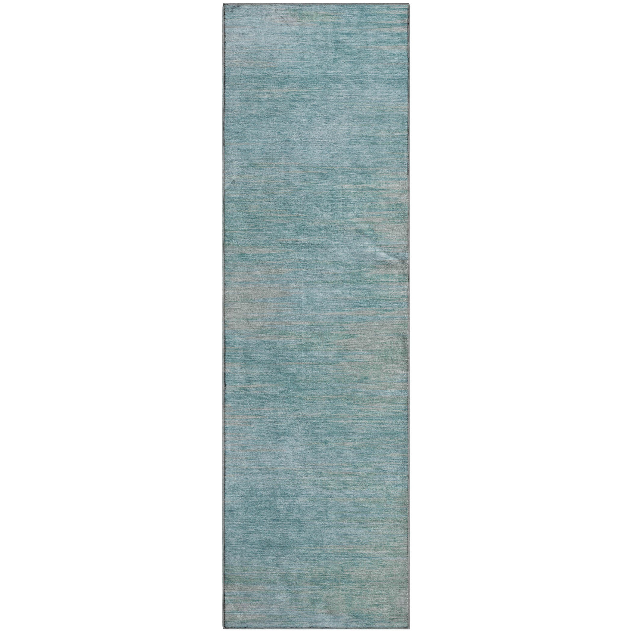 Tallinn Machine Washable Transitional Aqua Teal Rug 2'3" x 7'6" #shape_Runner