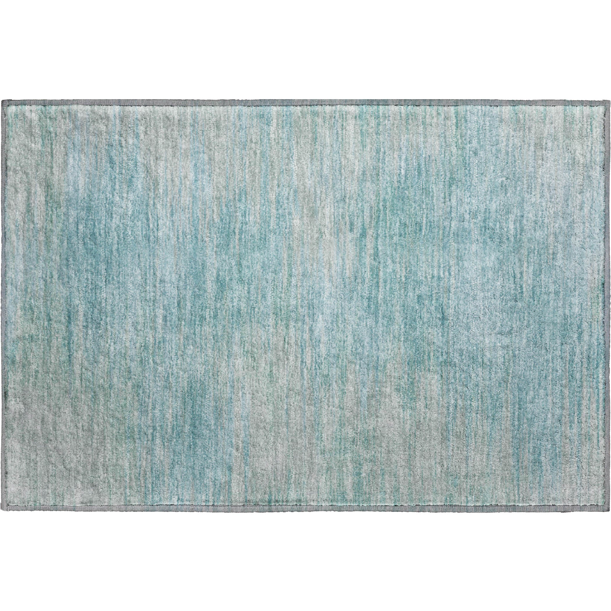 Tallinn Machine Washable Transitional Aqua Teal Rug 1'8" x 2'6" #shape_Rectangle