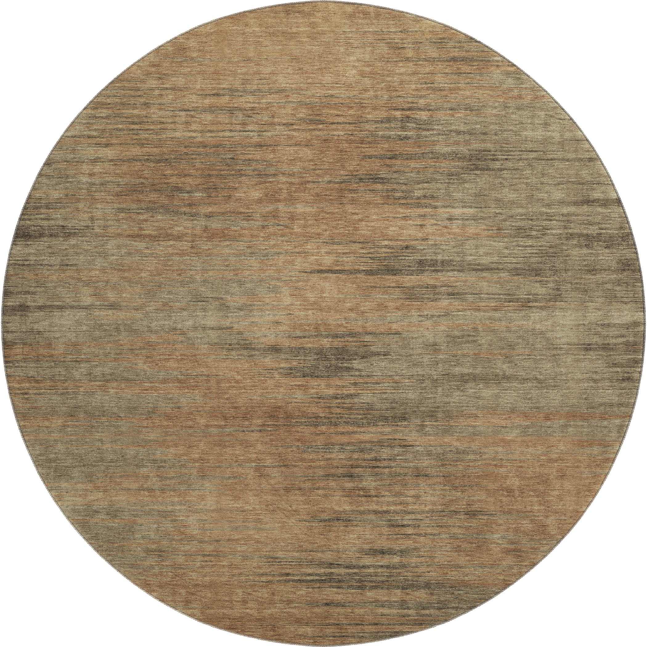 Tallinn Machine Washable Transitional Terracotta Orange Rug 8' x 8' #shape_Round