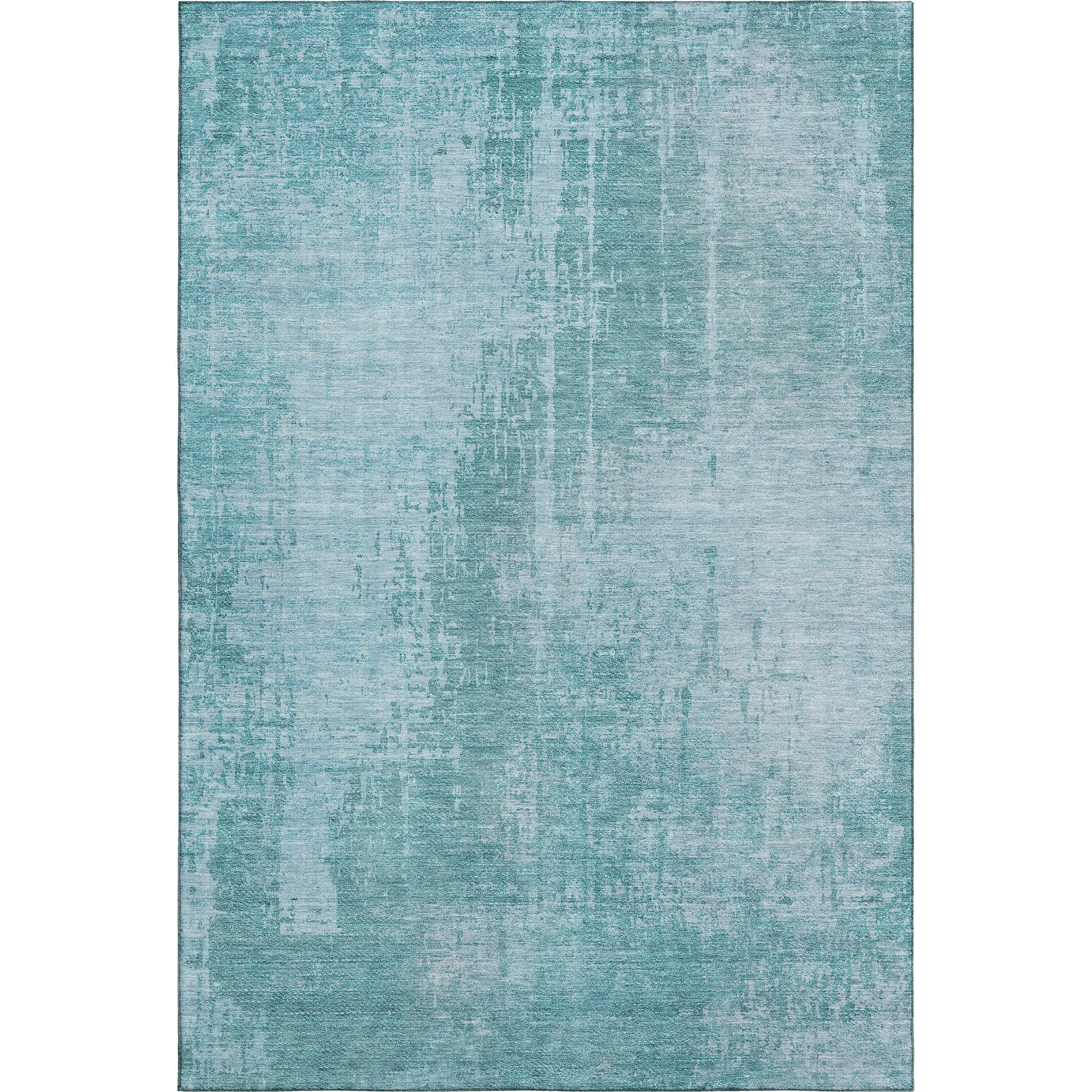 Siena Machine Washable Transitional Aqua Teal Rug 2'6" x 3'10" #shape_Rectangle