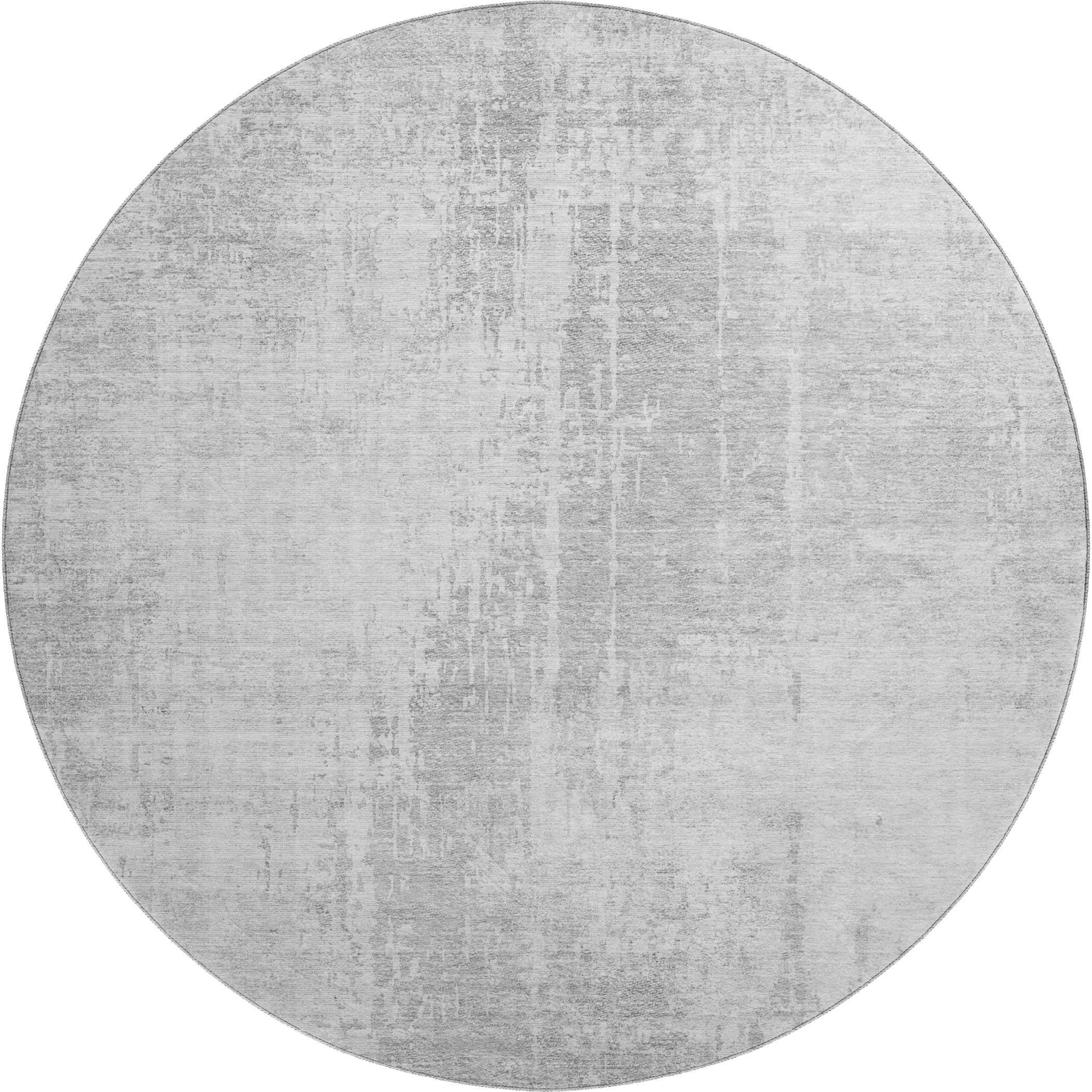 Siena Machine Washable Transitional Silver Gray Rug 8' x 8' #shape_Round