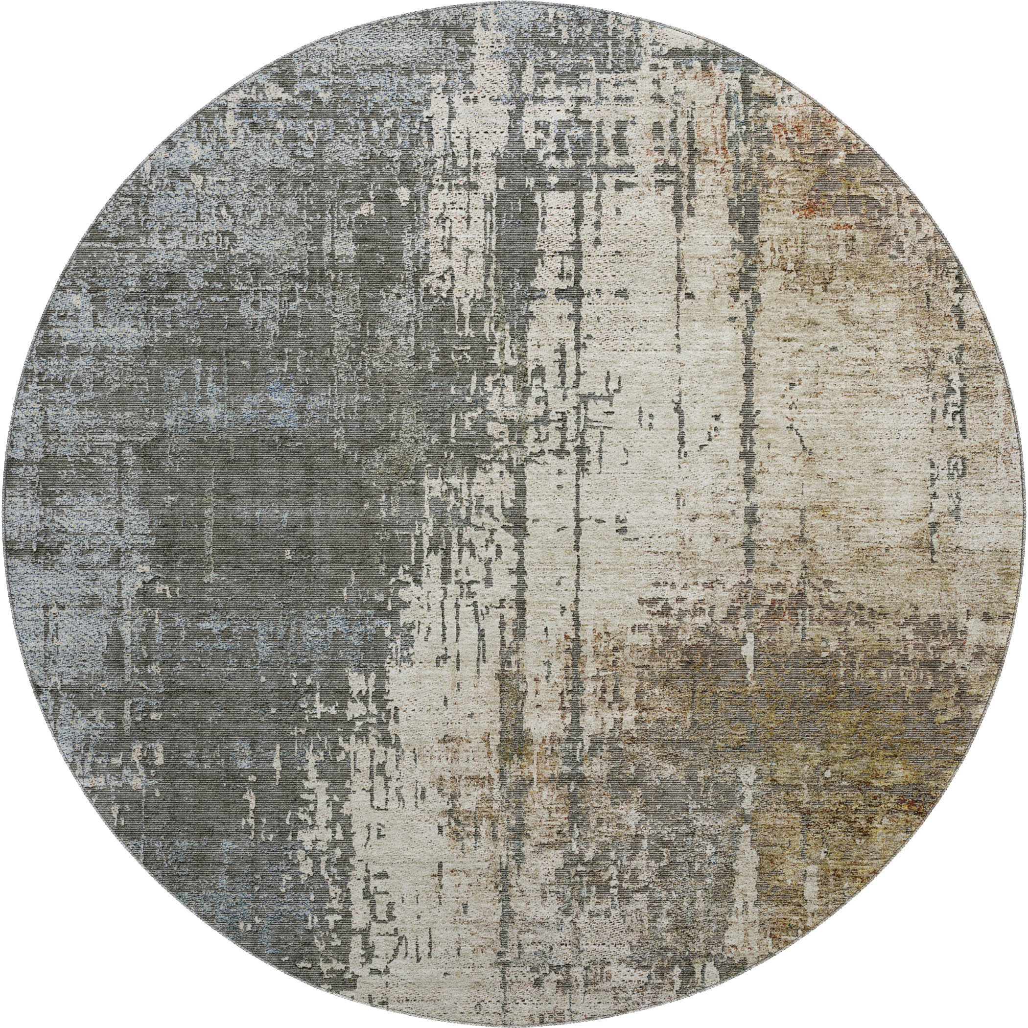 Marrakech Machine Washable Transitional Beige Brown Rug 8' x 8' #shape_Round