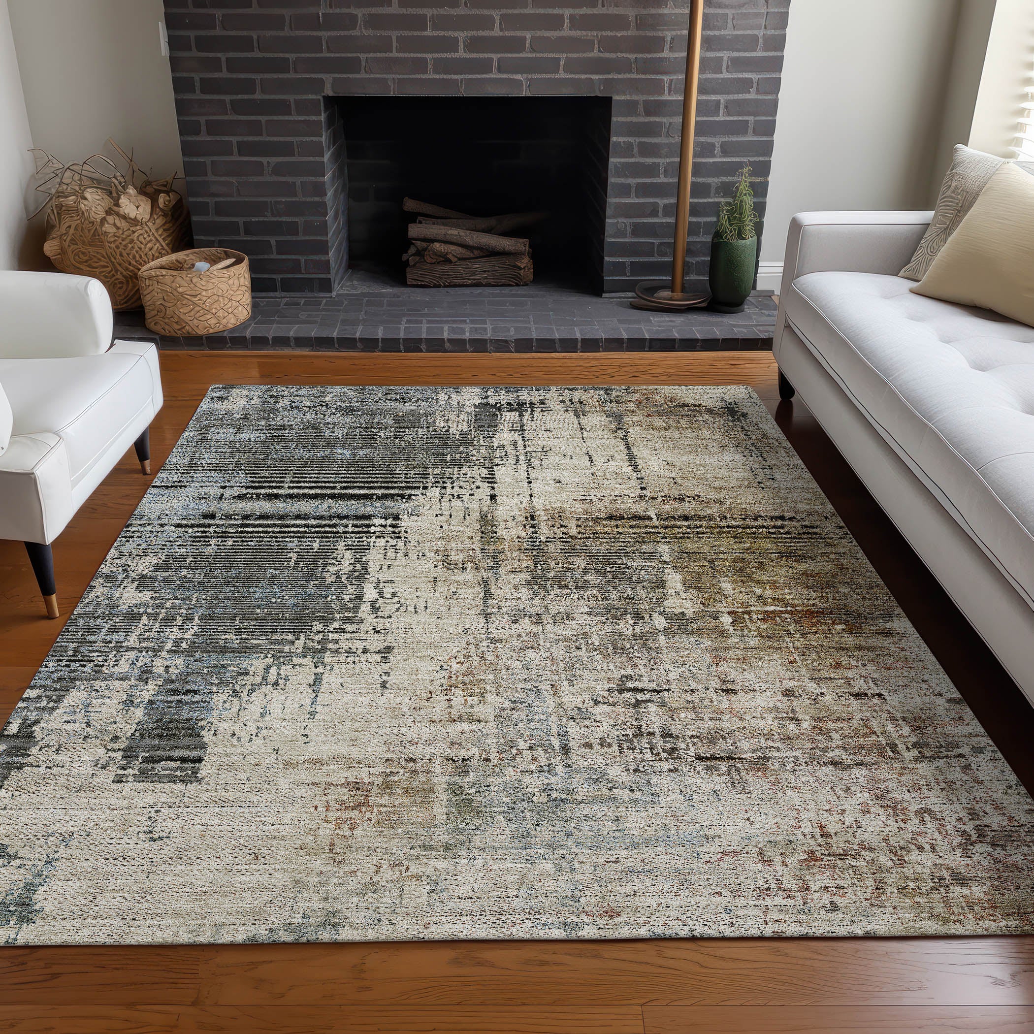 Marrakech Machine Washable Transitional Beige Brown Rug 2'6" x 3'10" #shape_Rectangle
