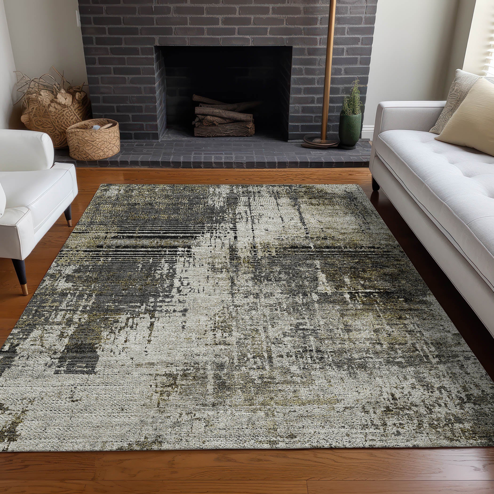 Marrakech Machine Washable Transitional Taupe Brown Rug 2'6" x 3'10" #shape_Rectangle