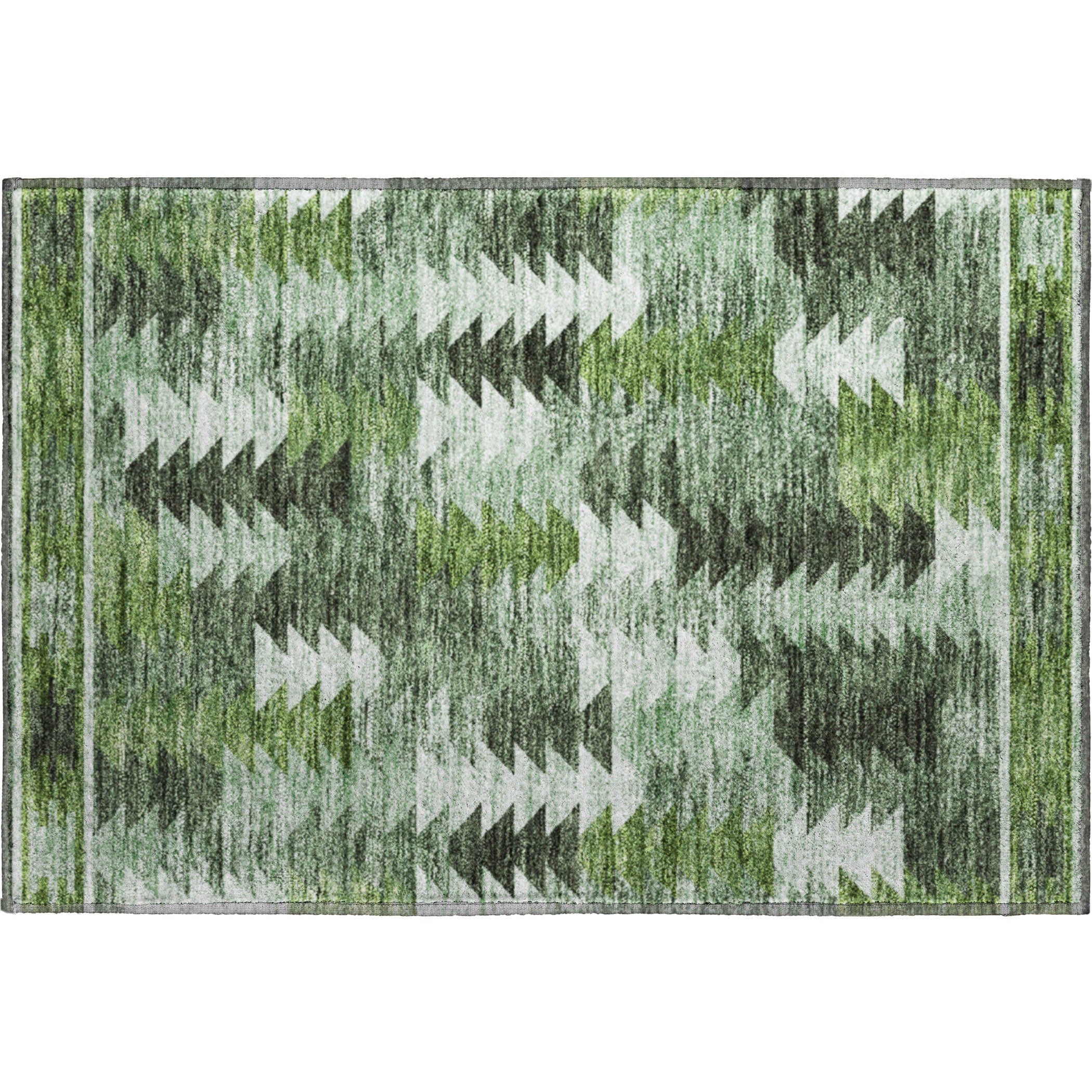 Chiang Mai Machine Washable Transitional Olive Green Rug 1'8" x 2'6" #shape_Rectangle