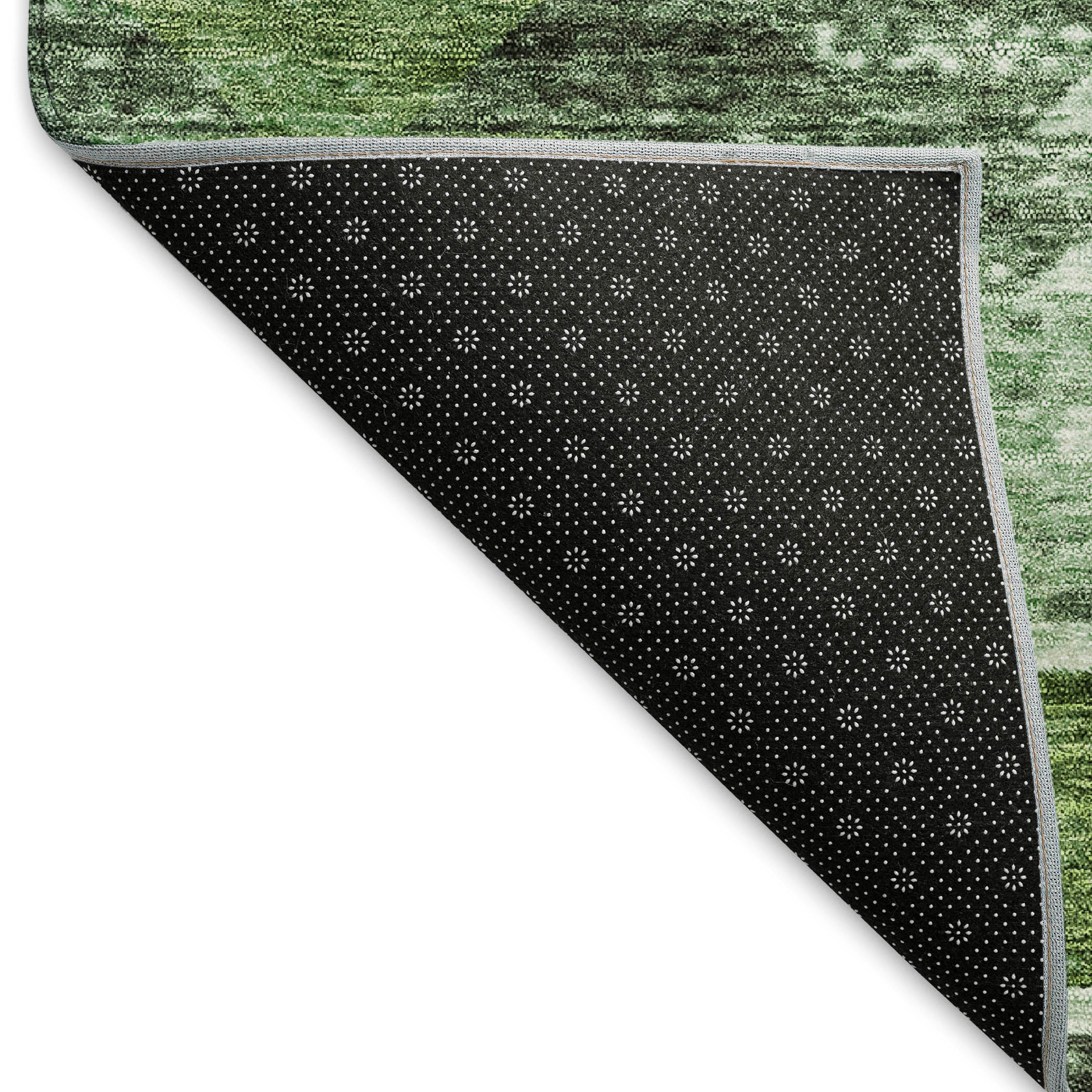 Chiang Mai Machine Washable Transitional Olive Green Rug 1'8" x 2'6" #shape_Rectangle