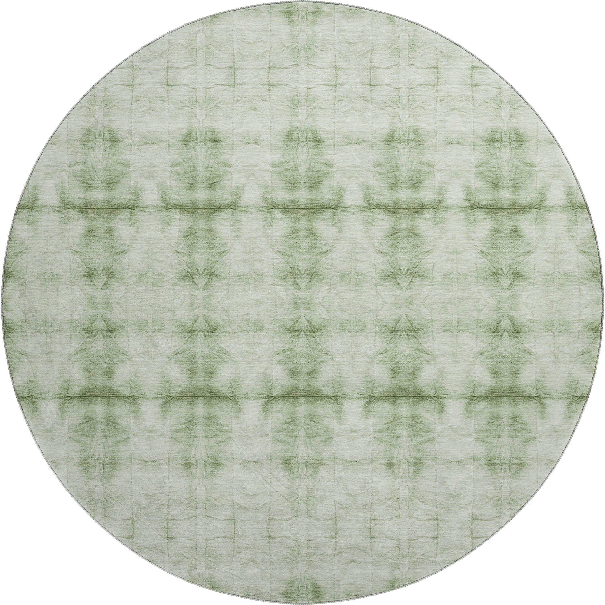 Reykjavik Machine Washable Transitional Sage Green Rug 8' x 8' #shape_Round
