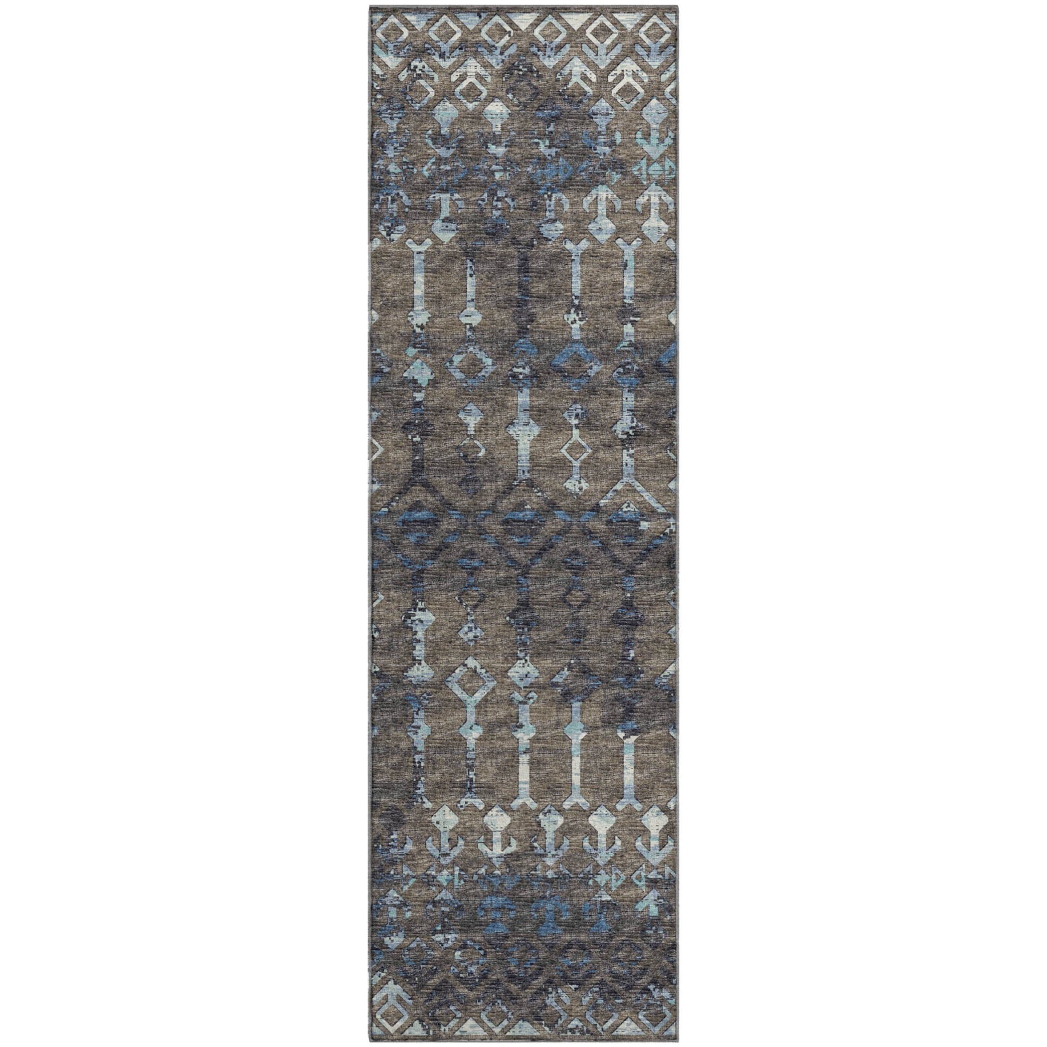 Baku Machine Washable Transitional Mink Multi Rug 2'3" x 7'6" #shape_Runner