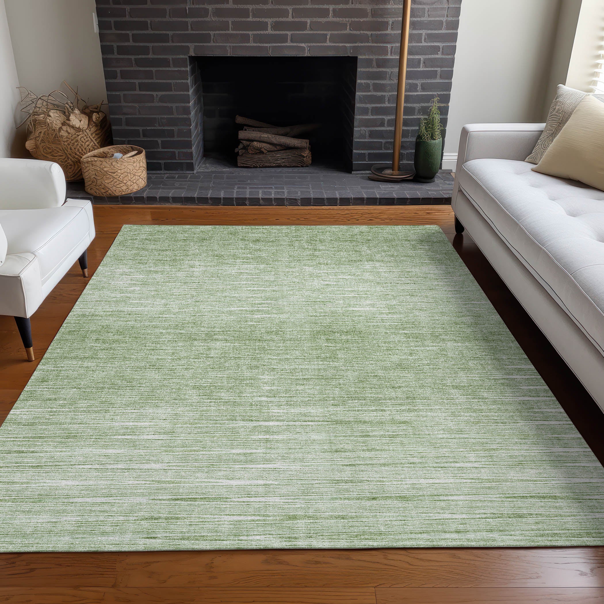 Budapest Machine Washable Transitional Aloe Green Rug 2'6" x 3'10" #shape_Rectangle