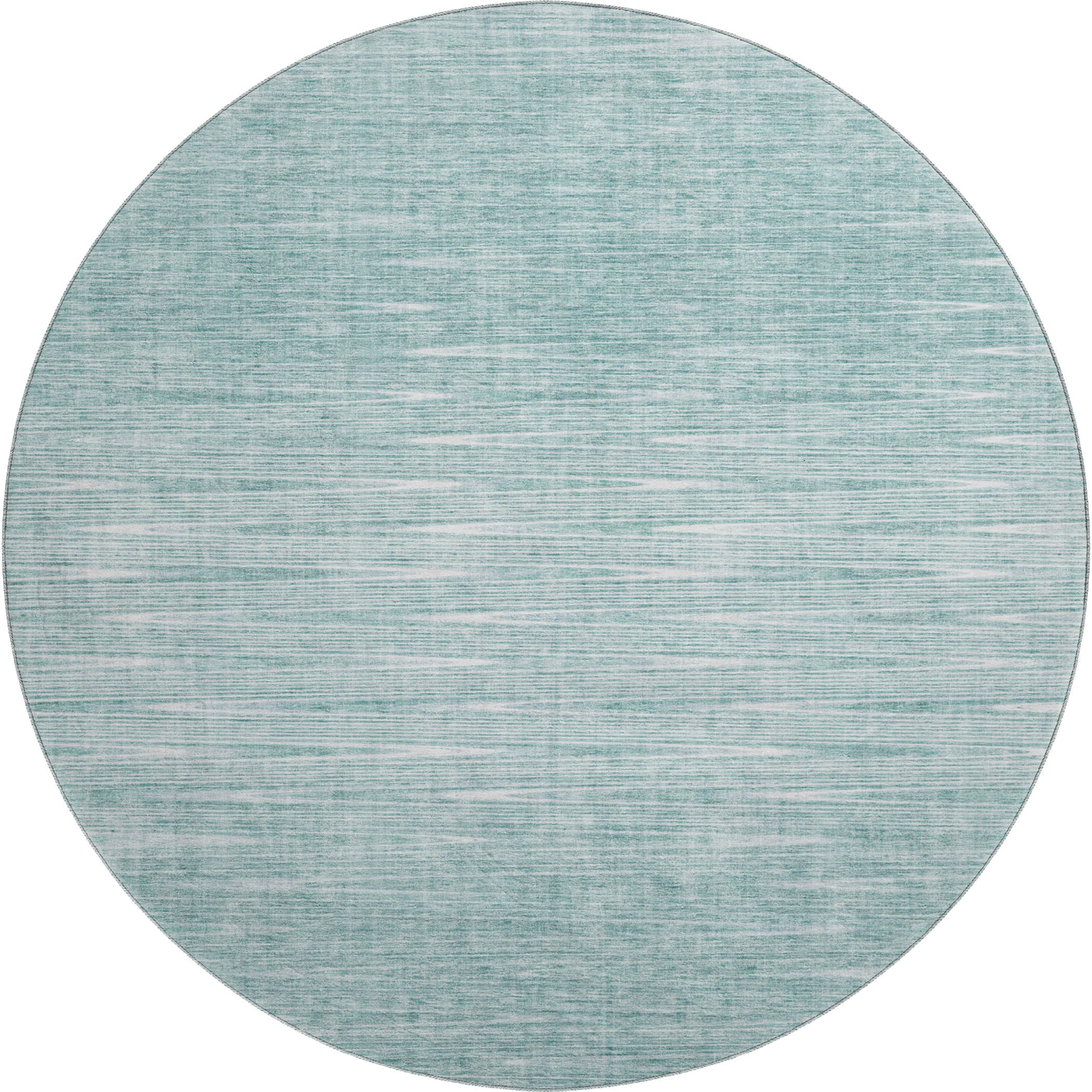 Budapest Machine Washable Transitional Aqua Teal Rug 8' x 8' #shape_Round