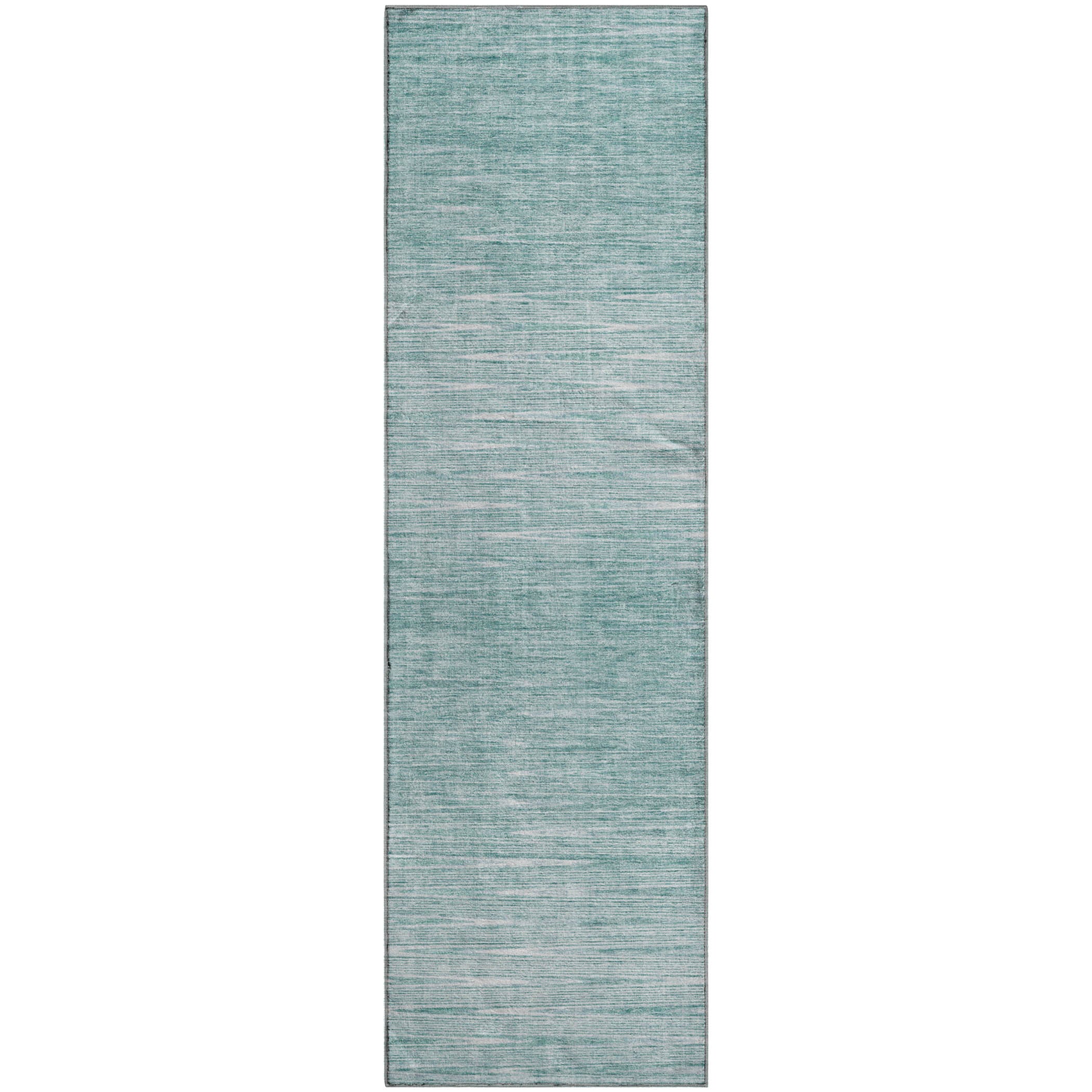 Budapest Machine Washable Transitional Aqua Teal Rug 2'3" x 7'6" #shape_Runner