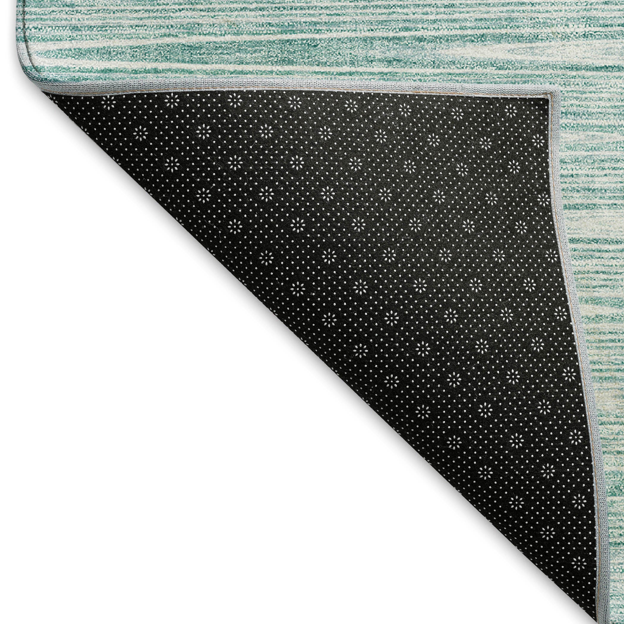 Budapest Machine Washable Transitional Aqua Teal Rug 1'8" x 2'6" #shape_Rectangle