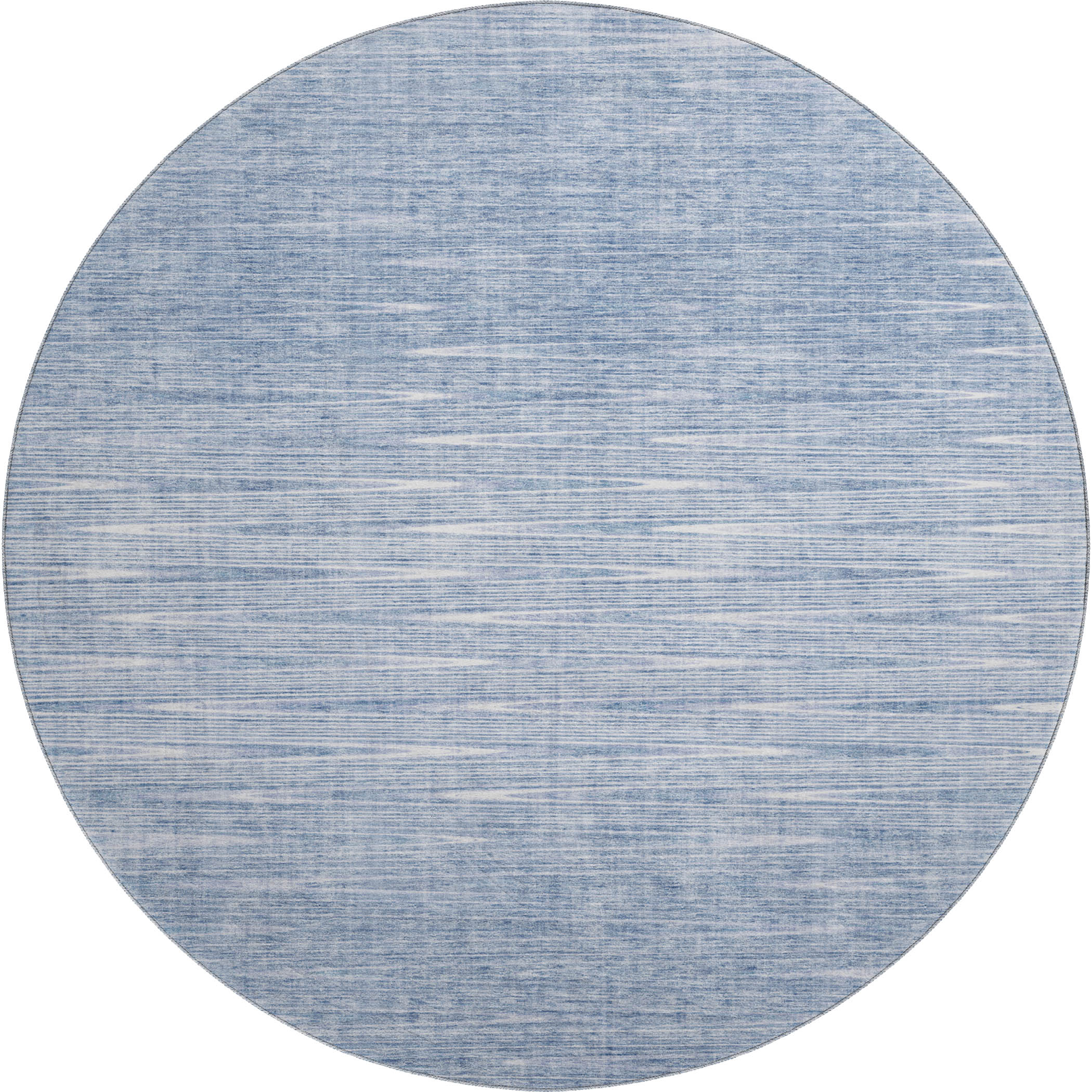 Budapest Machine Washable Transitional Denim Blue Rug 8' x 8' #shape_Round