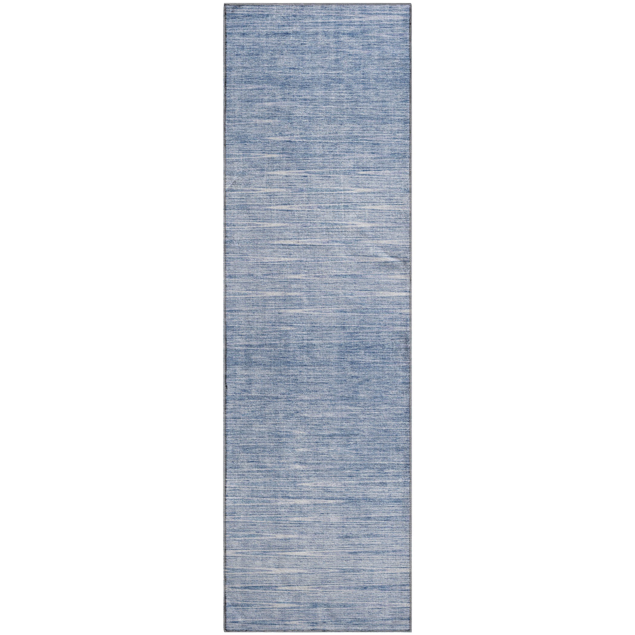 Budapest Machine Washable Transitional Denim Blue Rug 2'3" x 7'6" #shape_Runner