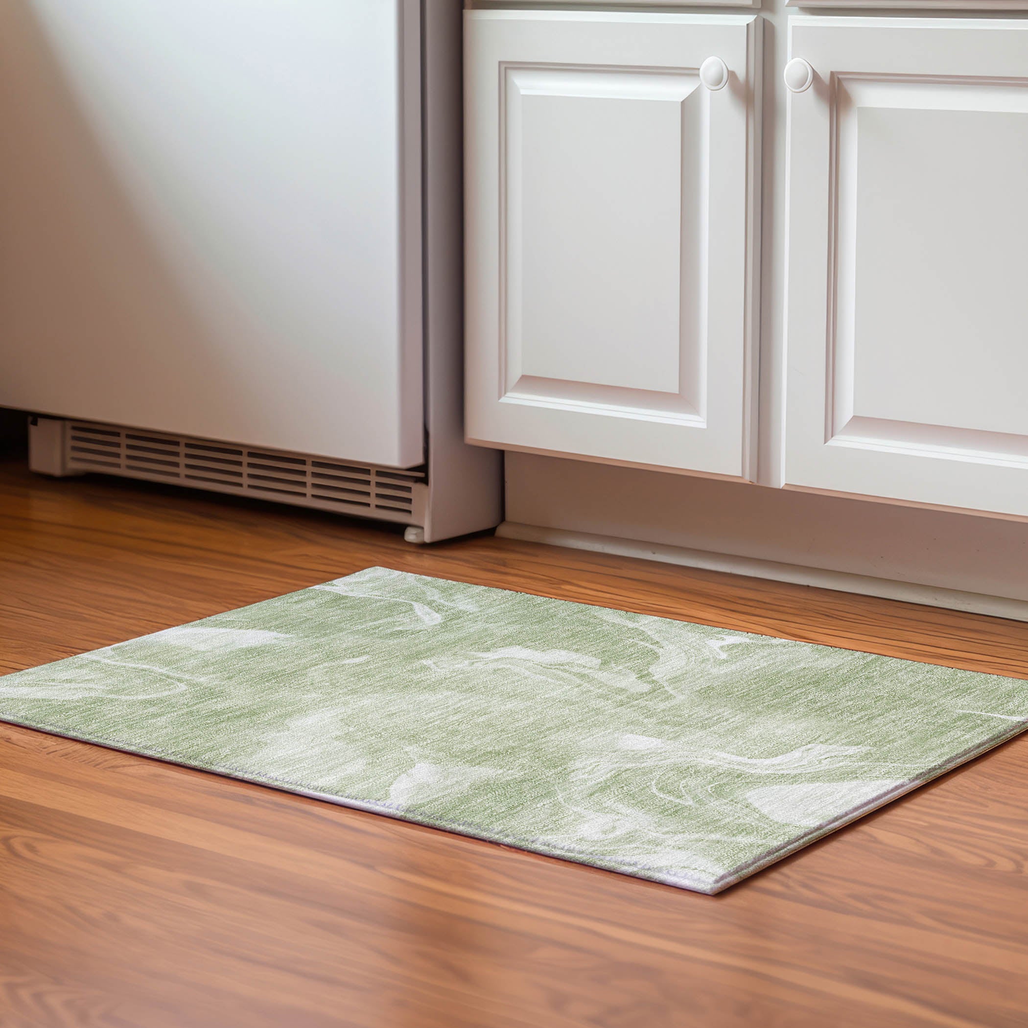 Kyoto Machine Washable Transitional Aloe Green Rug 1'8" x 2'6" #shape_Rectangle