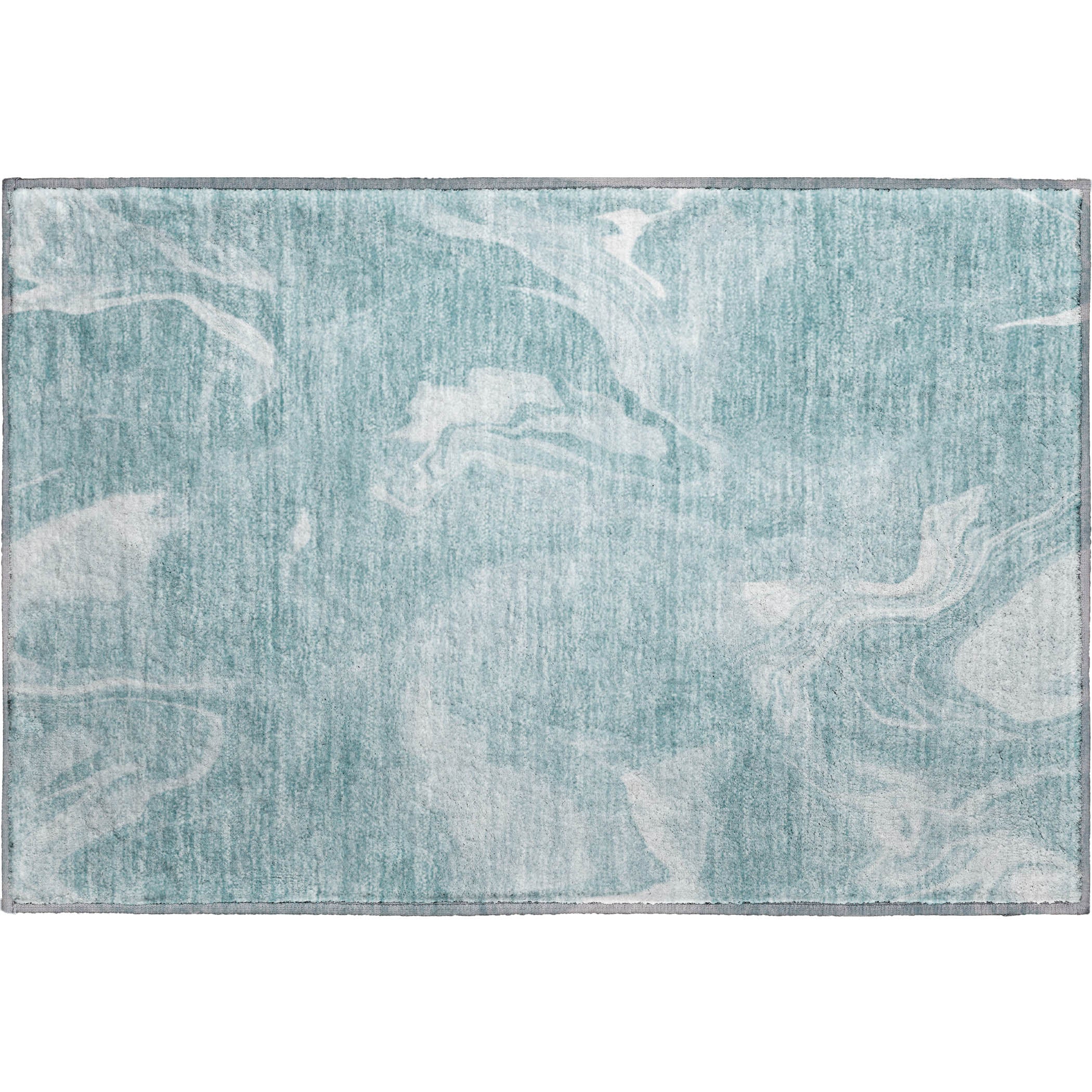 Kyoto Machine Washable Transitional Teal Rug 1'8" x 2'6" #shape_Rectangle