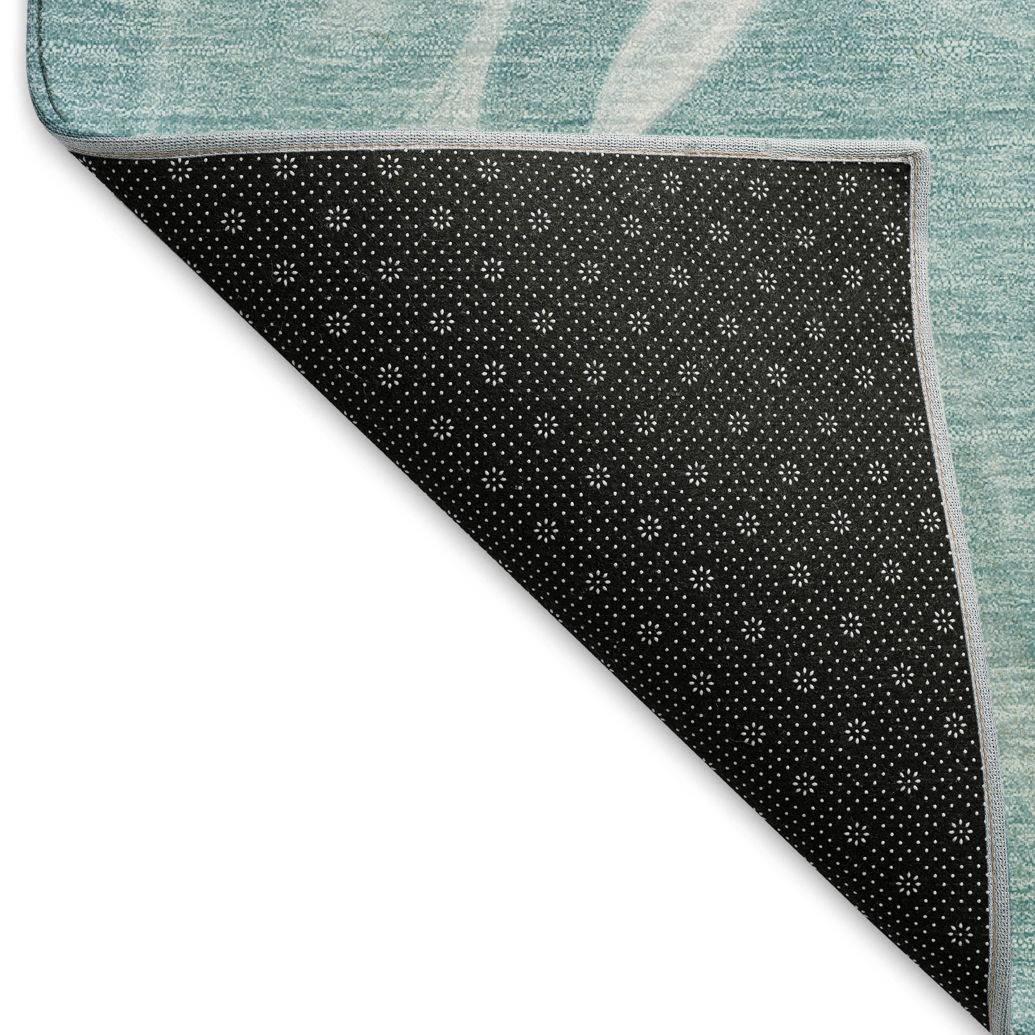 Kyoto Machine Washable Transitional Teal Rug 1'8" x 2'6" #shape_Rectangle