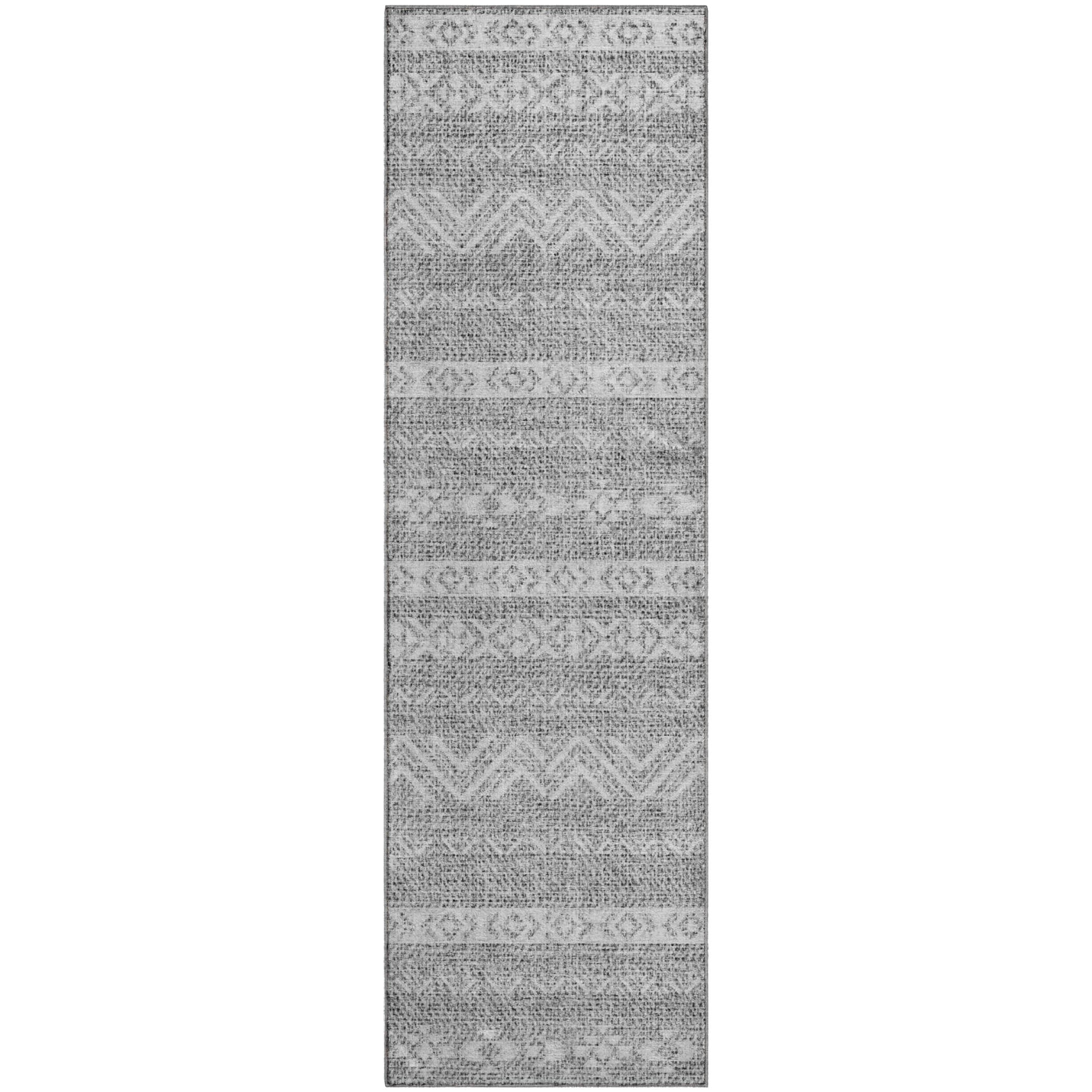 Sarajevo Machine Washable Transitional Gray Rug 2'3" x 7'6" #shape_Runner