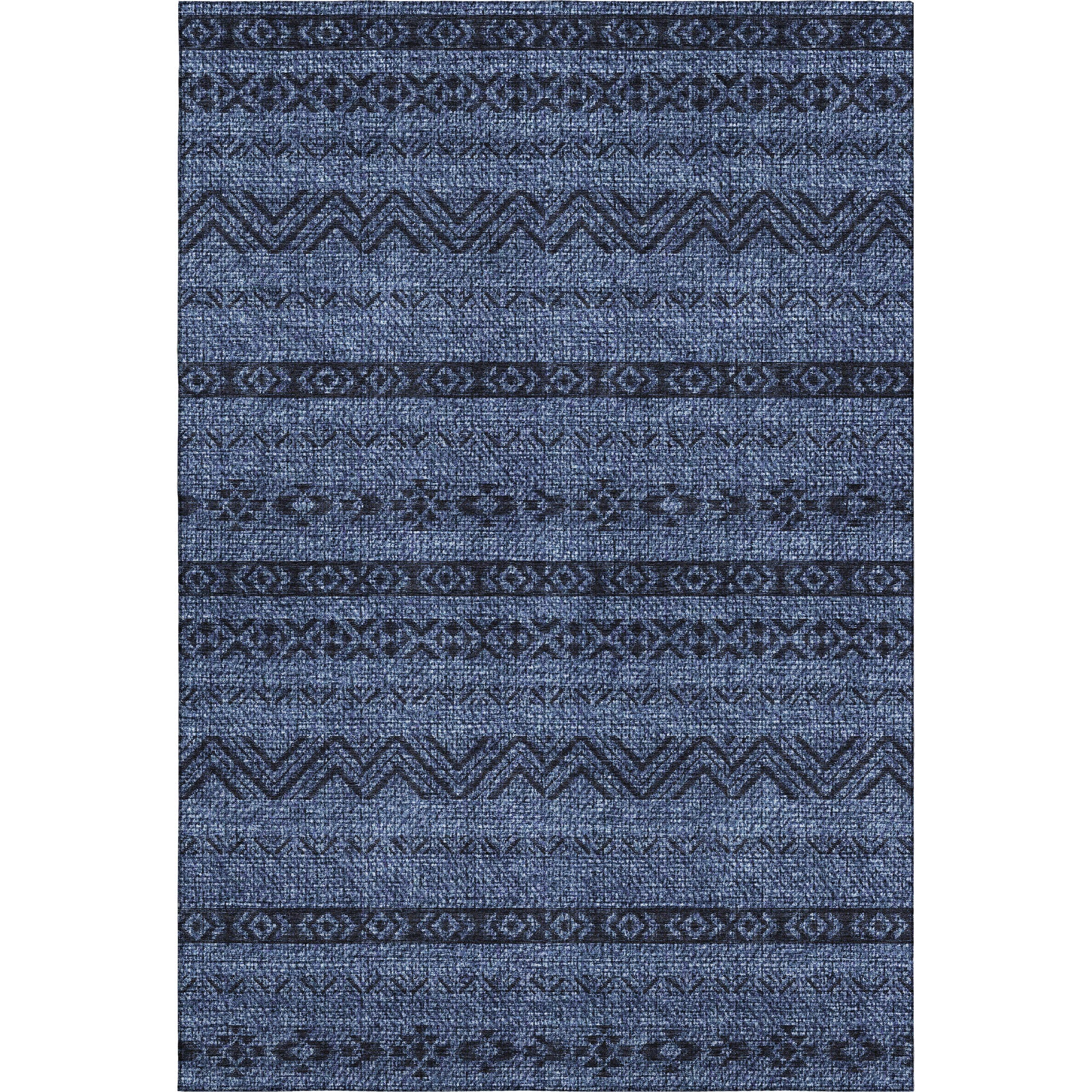 Sarajevo Machine Washable Transitional Navy Blue Rug 2'6" x 3'10" #shape_Rectangle
