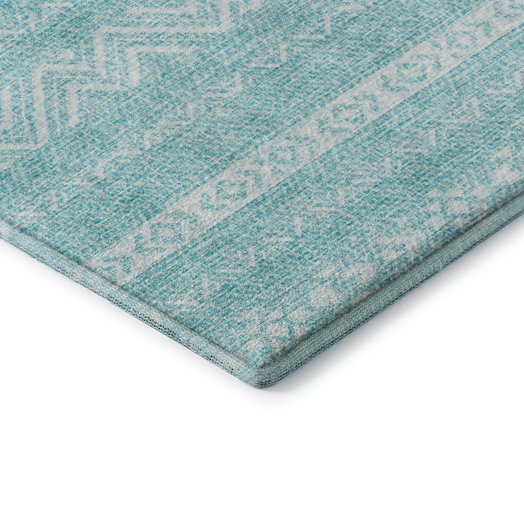 Sarajevo Machine Washable Transitional Teal Rug 1'8" x 2'6" #shape_Rectangle