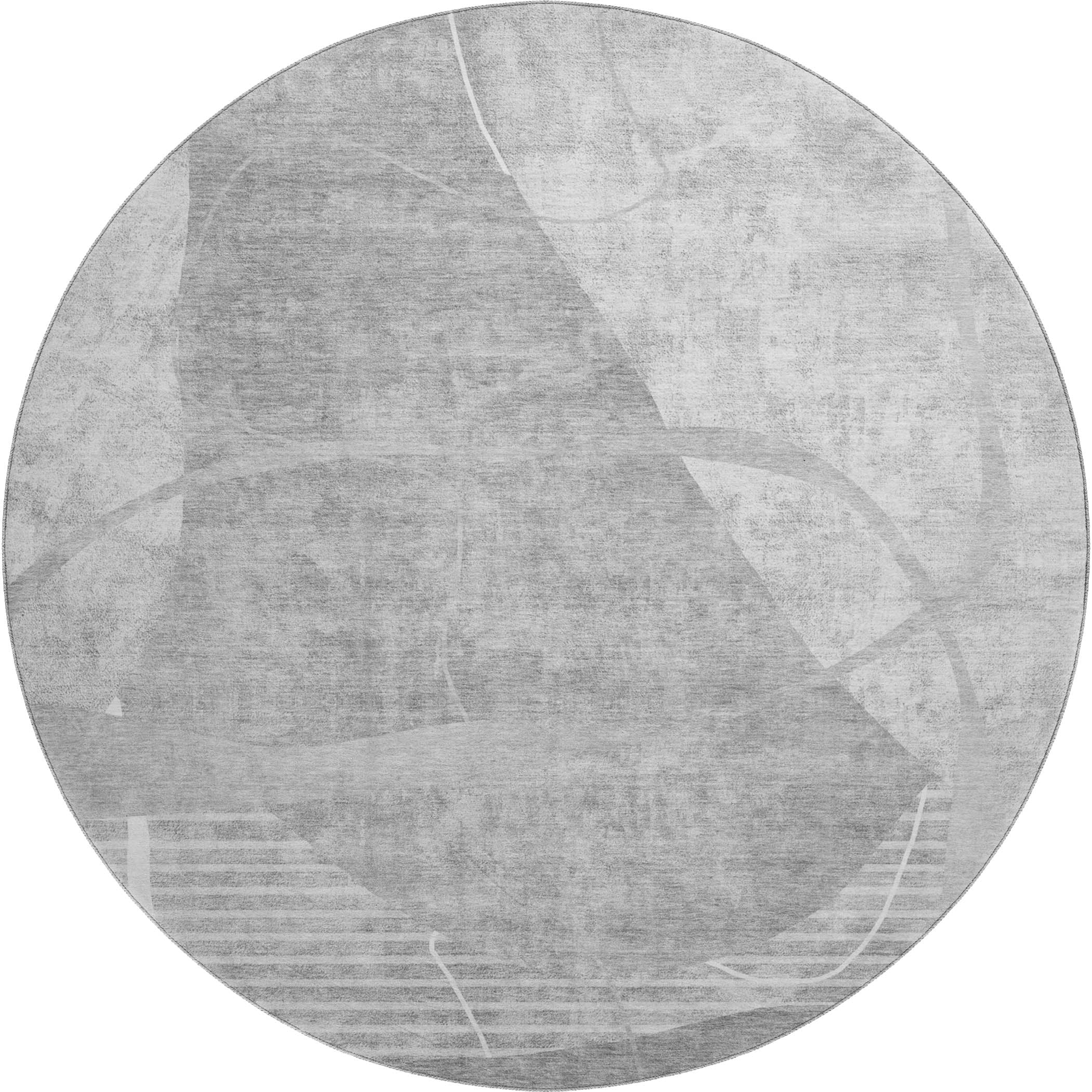 Reykjavik Machine Washable Transitional Gray Rug 8' x 8' #shape_Round
