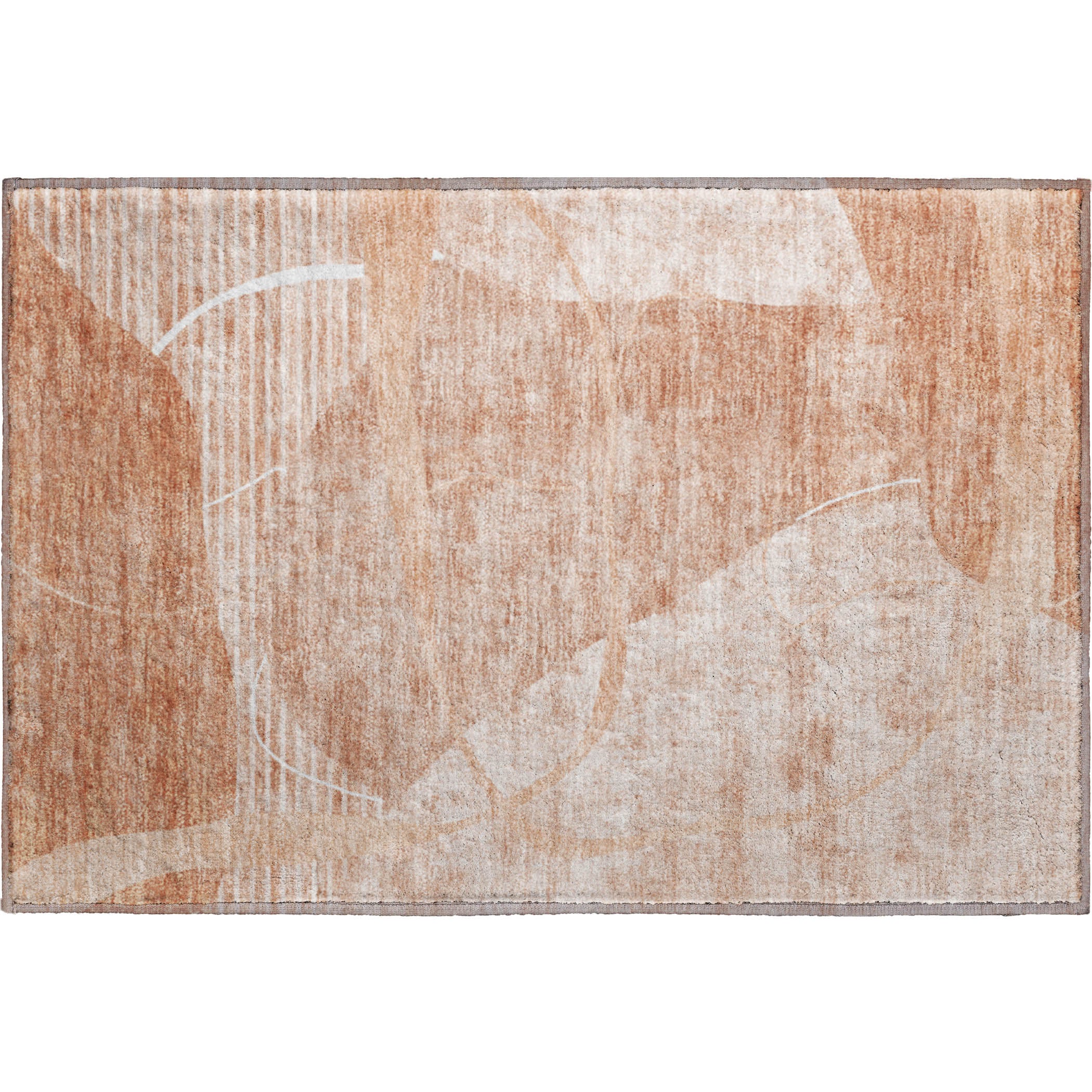 Reykjavik Machine Washable Transitional Salmon Orange Rug 1'8" x 2'6" #shape_Rectangle
